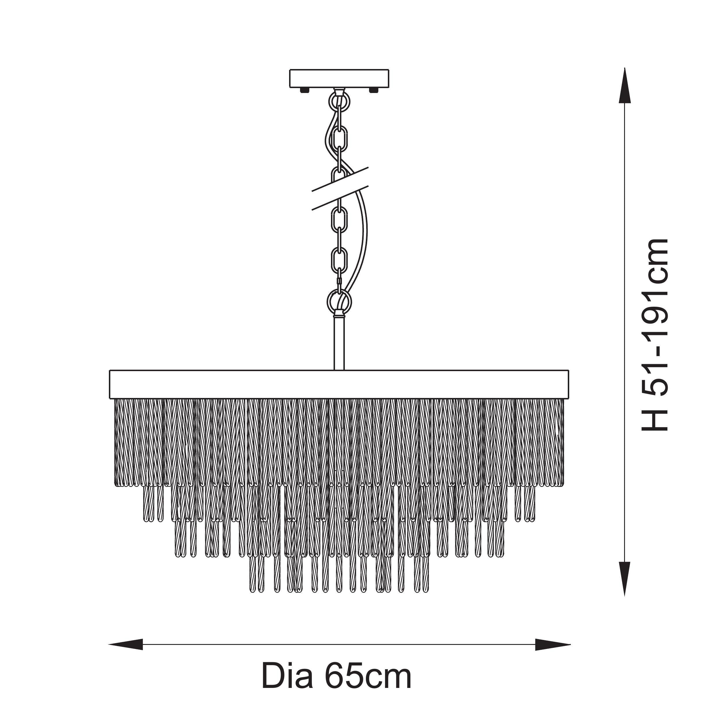 Anistoria Grand 9 Light Brass Pendant - Glass Rods
