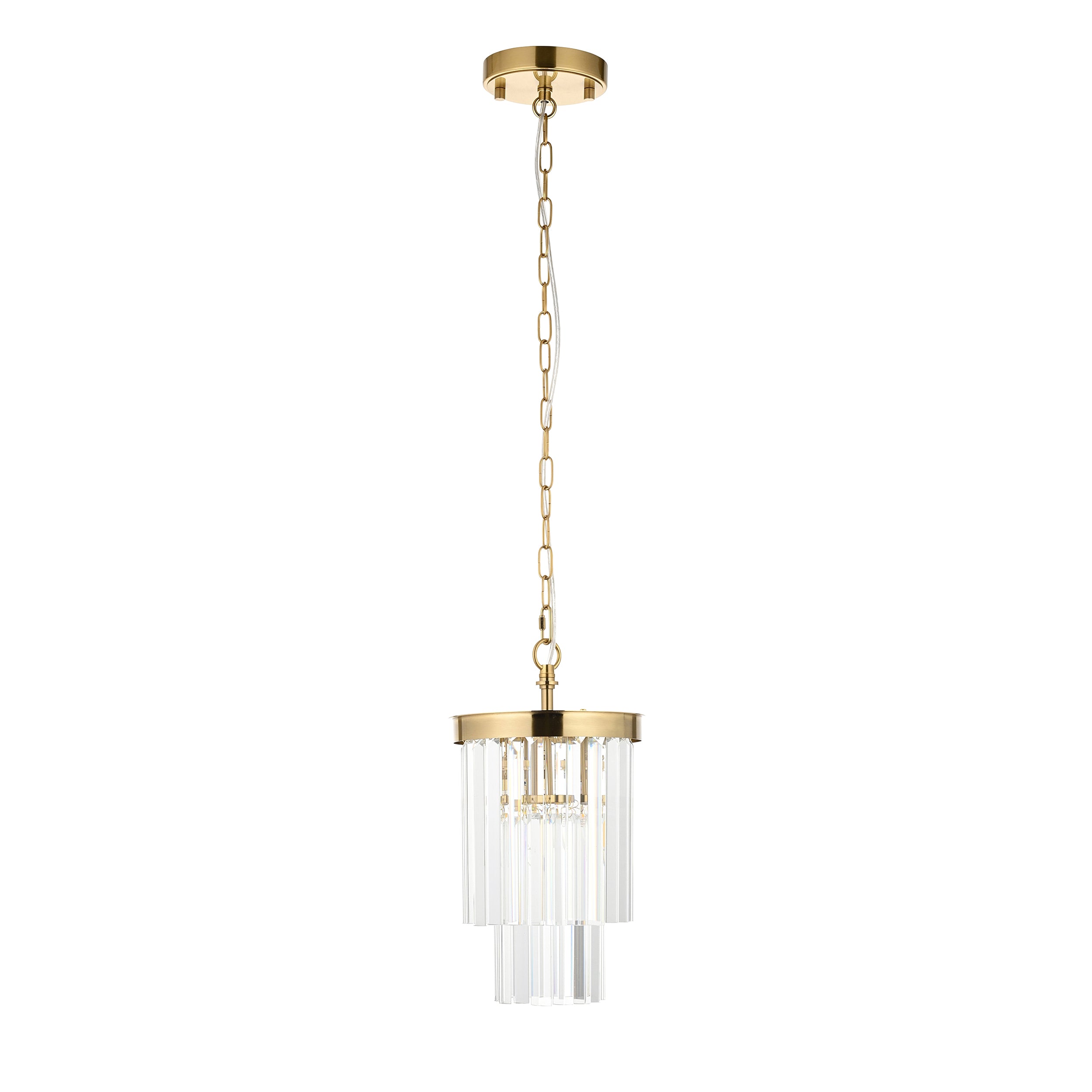 Conaston Brass Pendant - Clear Cut Glass