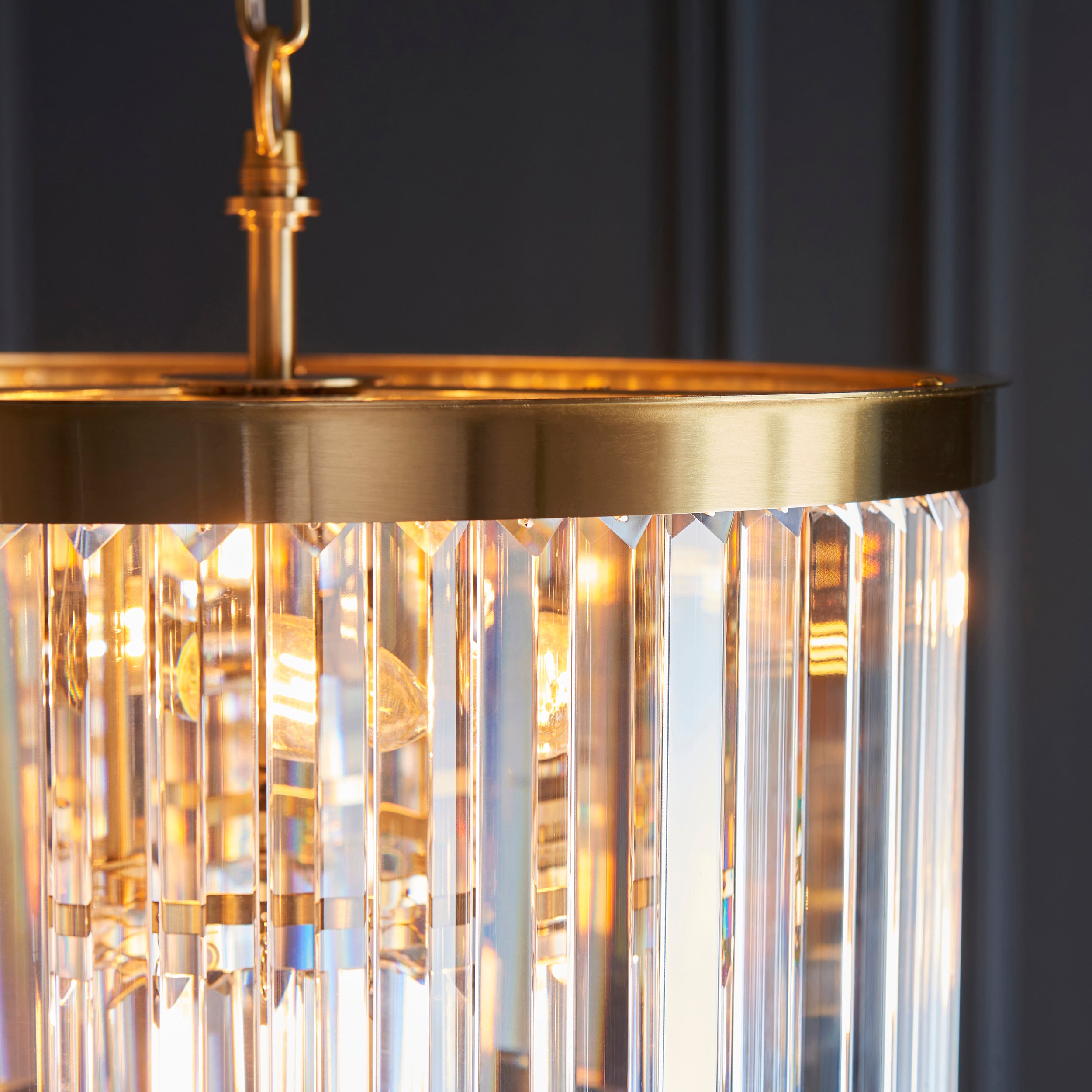 Conaston Brass 4 Light Pendant - Clear Cut Glass