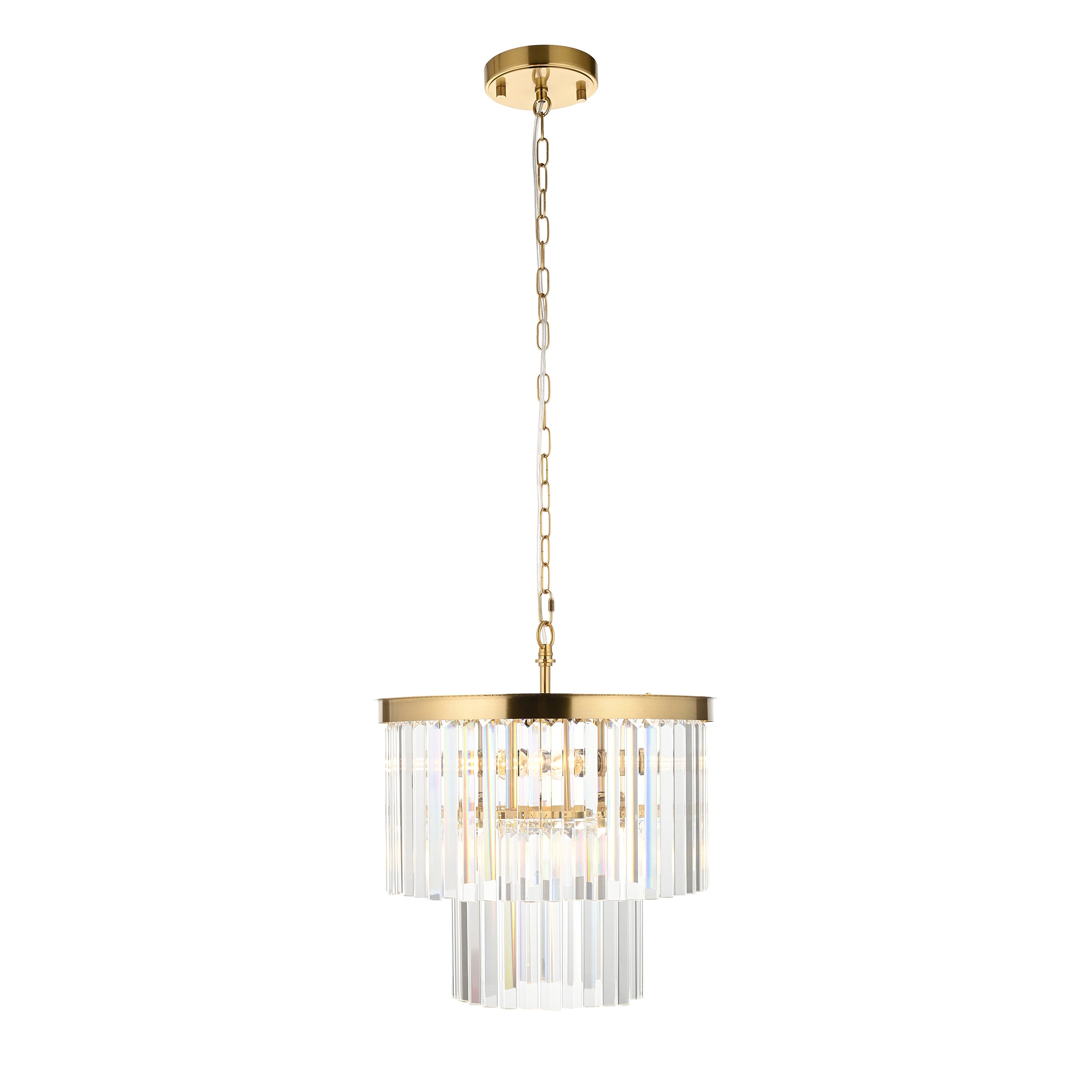 Conaston Brass 4 Light Pendant - Clear Cut Glass