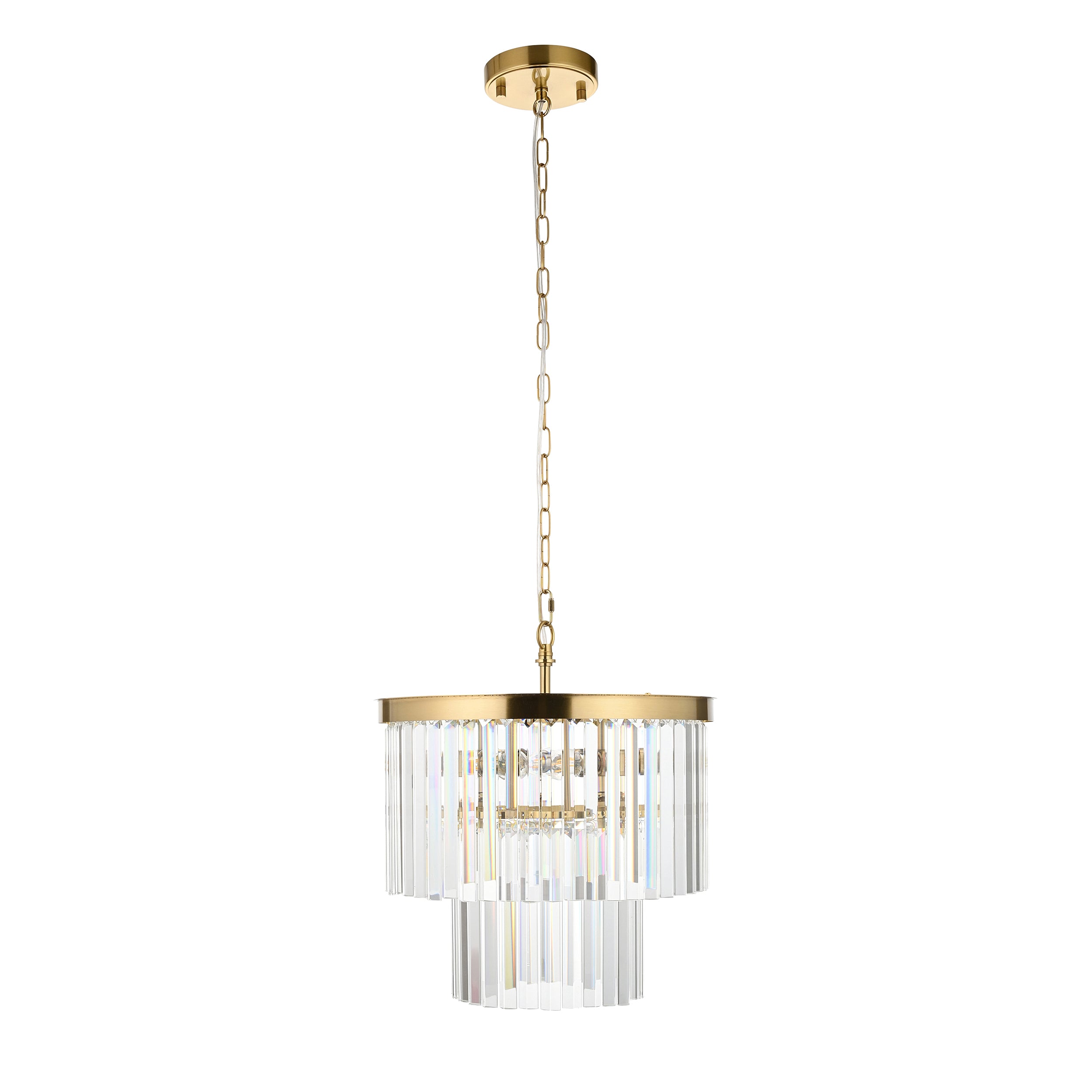 Conaston Brass 4 Light Pendant - Clear Cut Glass