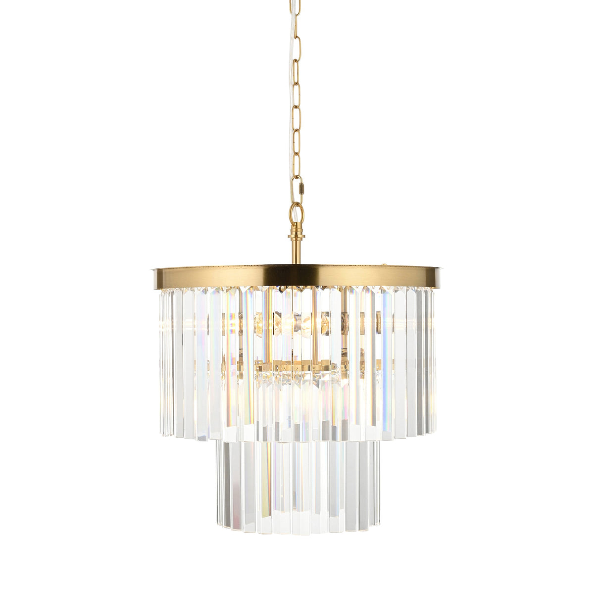 Conaston Brass 4 Light Pendant - Clear Cut Glass-warehouse-180926