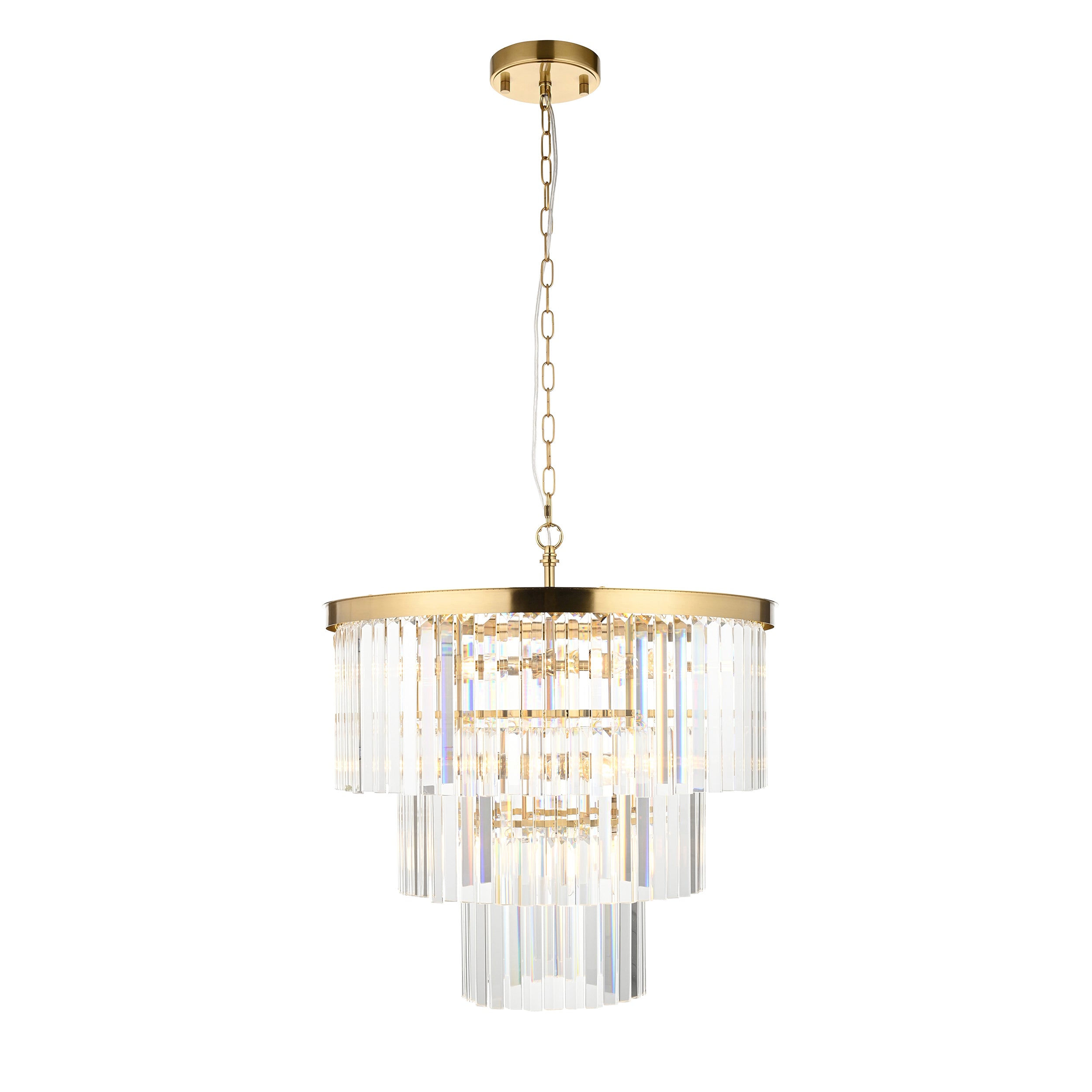 Conaston Brass 7 Light Pendant - Clear Cut Glass