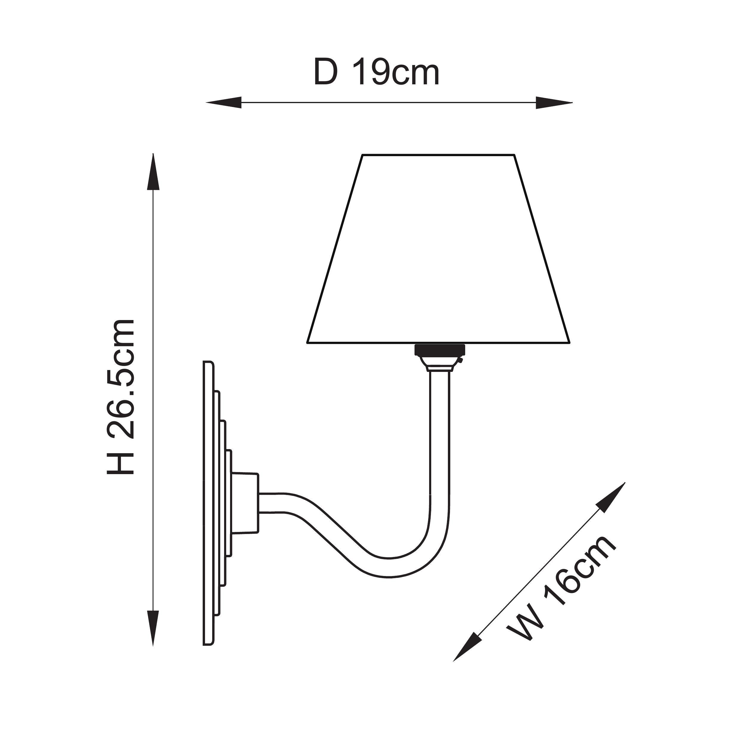 Halo Swan Brass Wall Light & Grey Leaf 16cm Shade