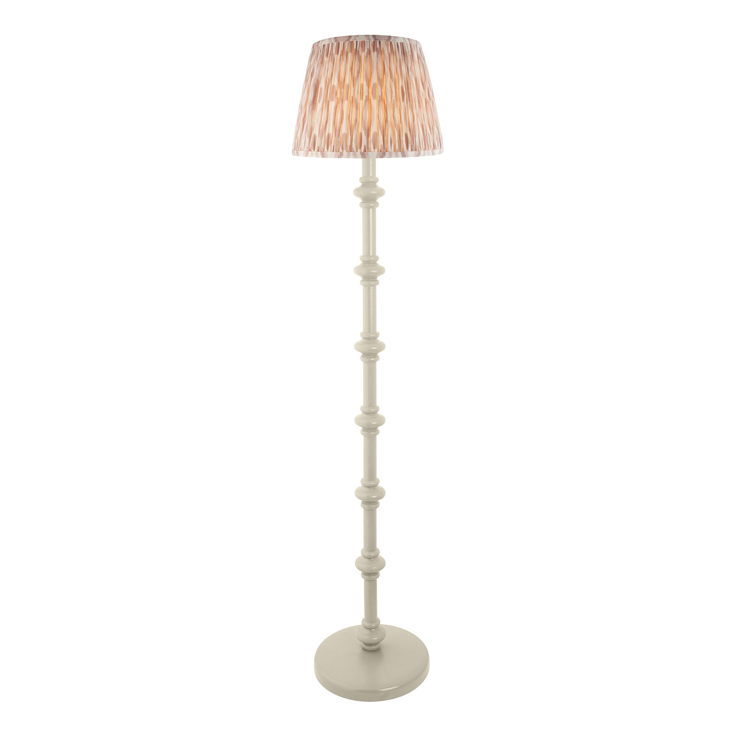 Carnaby White Floor Lamp & Ikat 35cm Neutral Shade