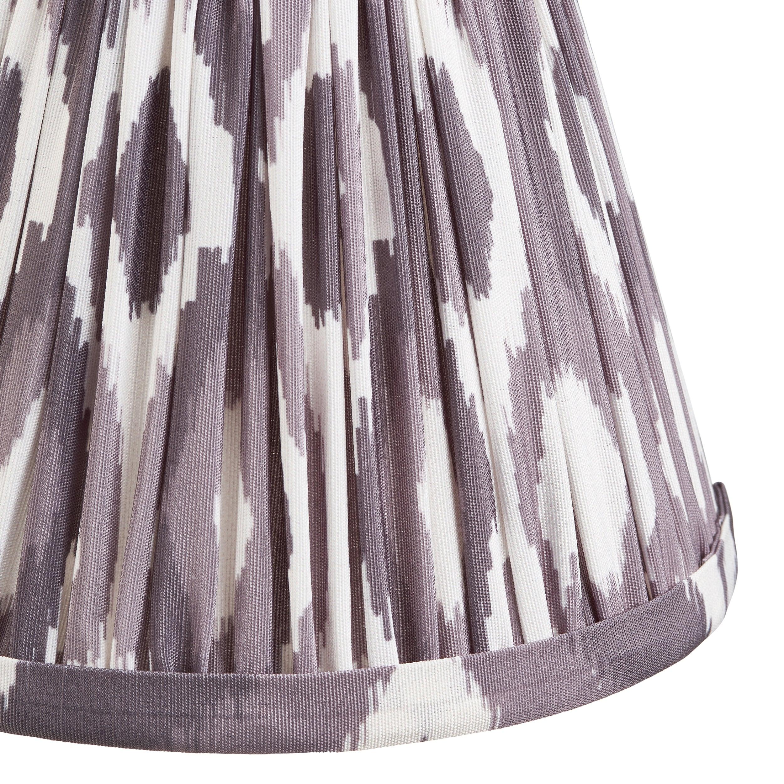 Dome Arc Brass Wall Light & Ikat 16cm Pearl Grey Shade
