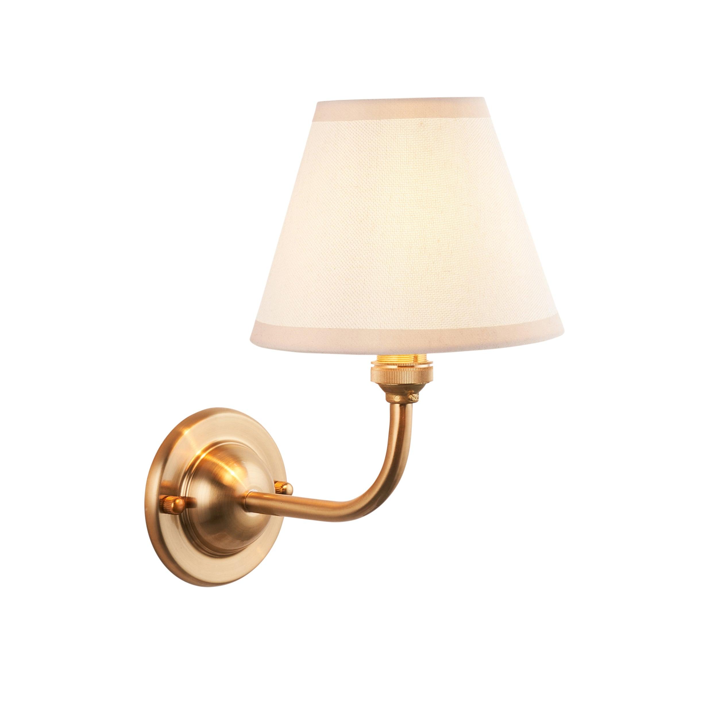 Dome Arc Brass Wall Light & Ivy 16cm Vintage white Shade