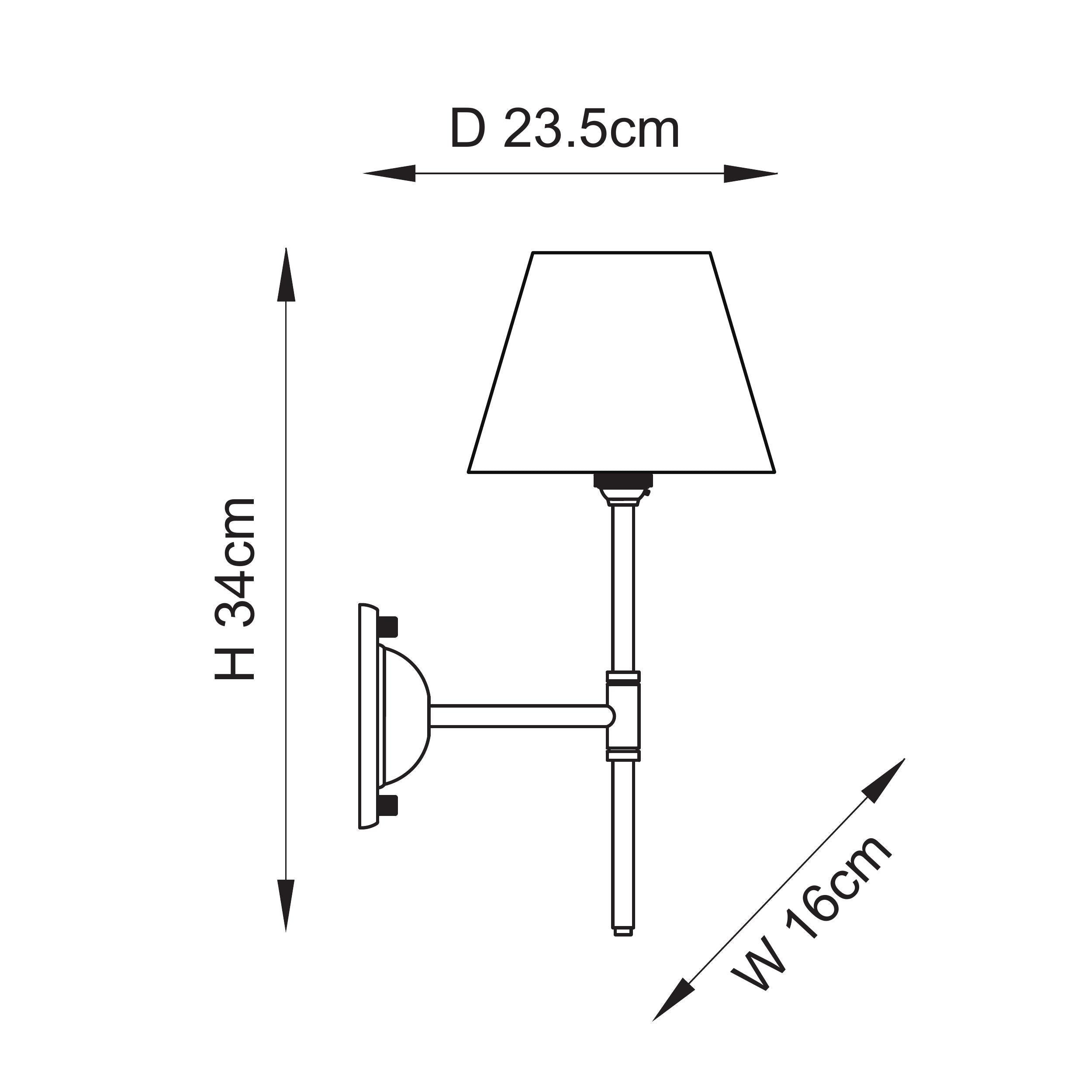 Dome T Bar Brass Wall Light & Leaf 16cm Pearl Grey Shade