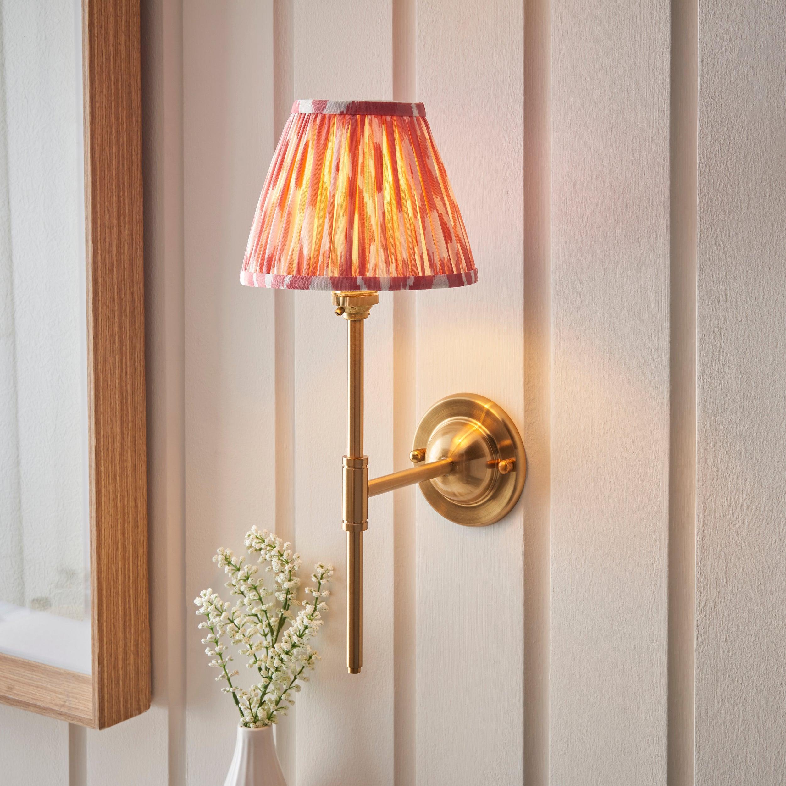 Dome T Bar Brass Wall Light & 16cm Shade