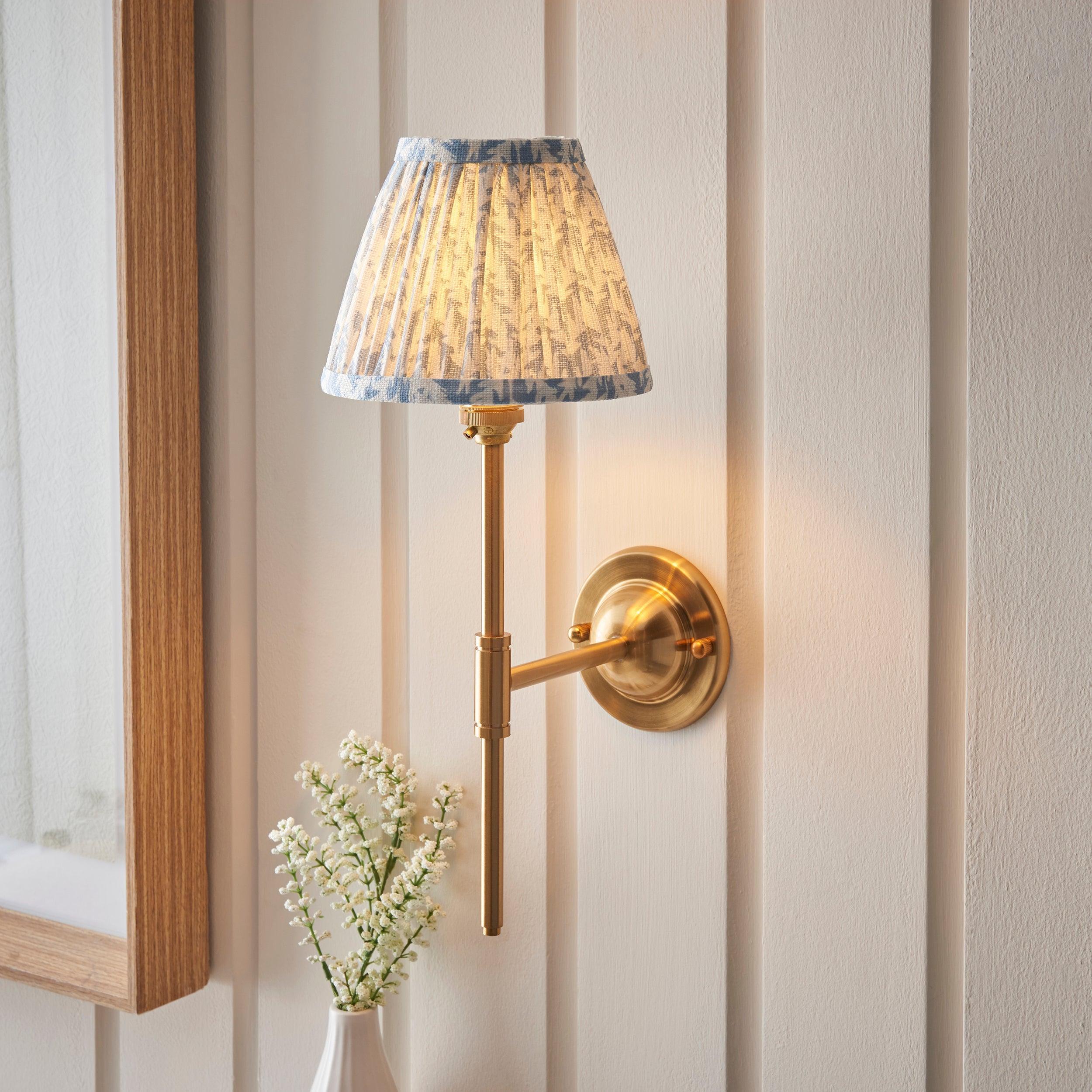 Dome T Bar Brass Wall Light & 16cm Shade