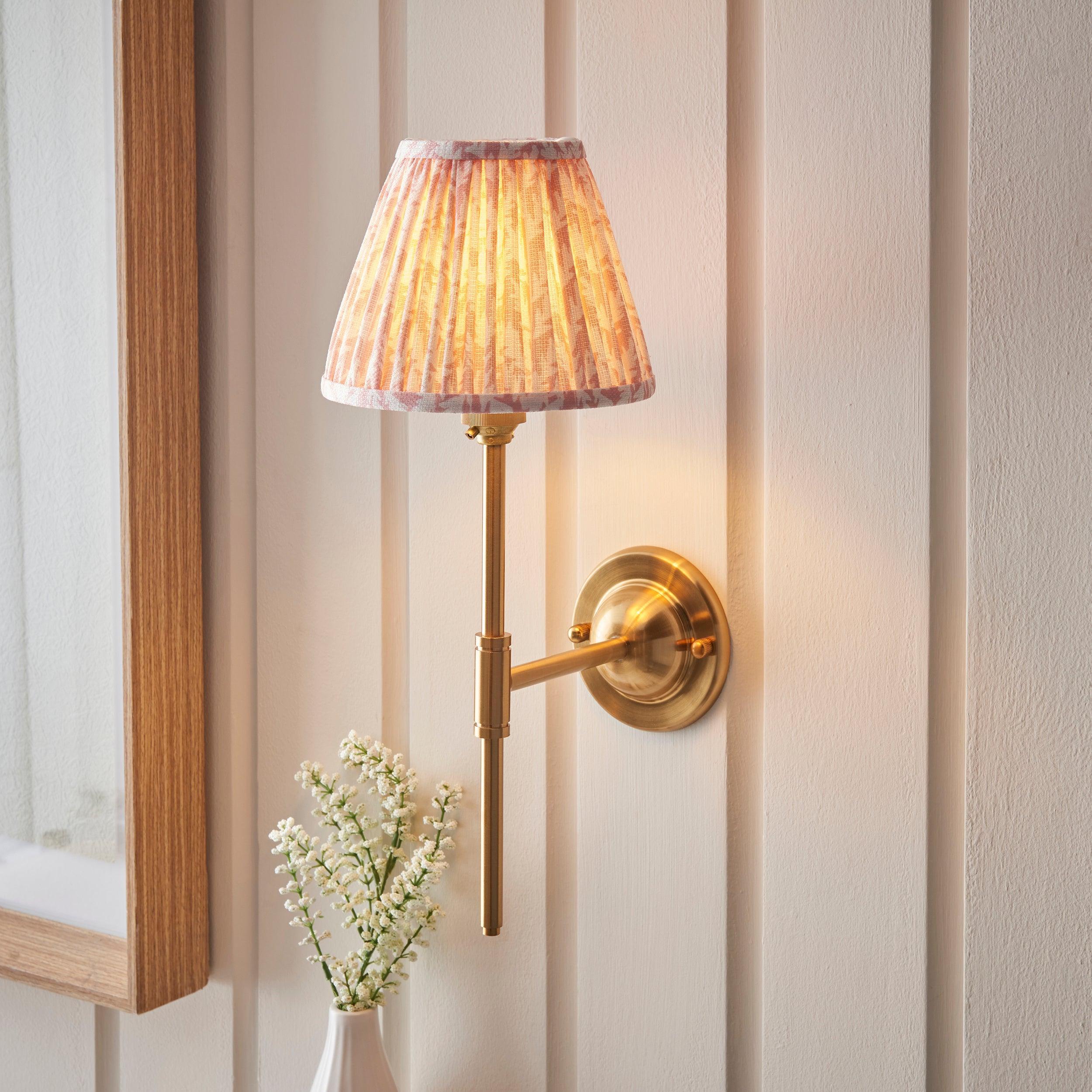 Dome T Bar Brass Wall Light & 16cm Shade