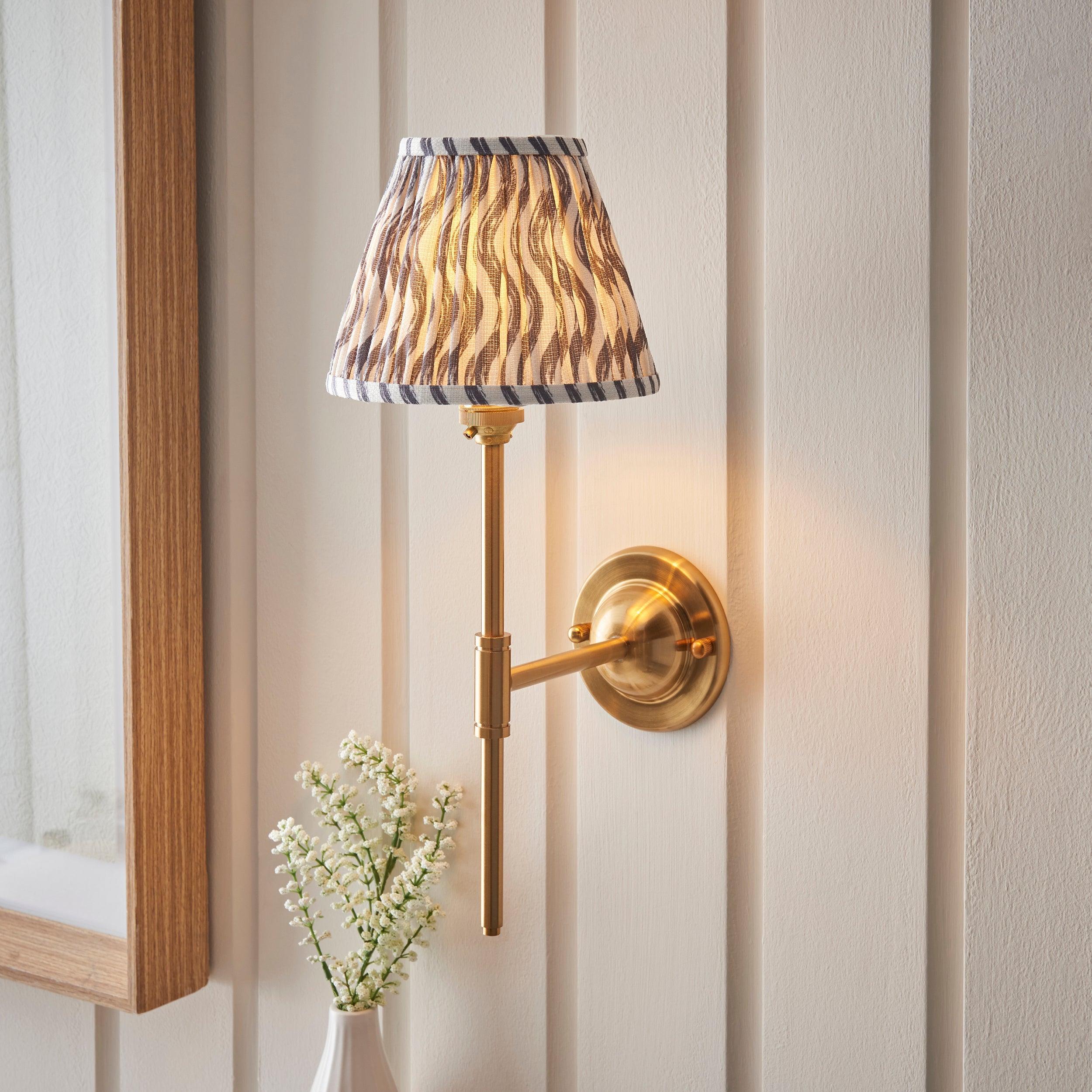 Dome T Bar Brass Wall Light & 16cm Shade