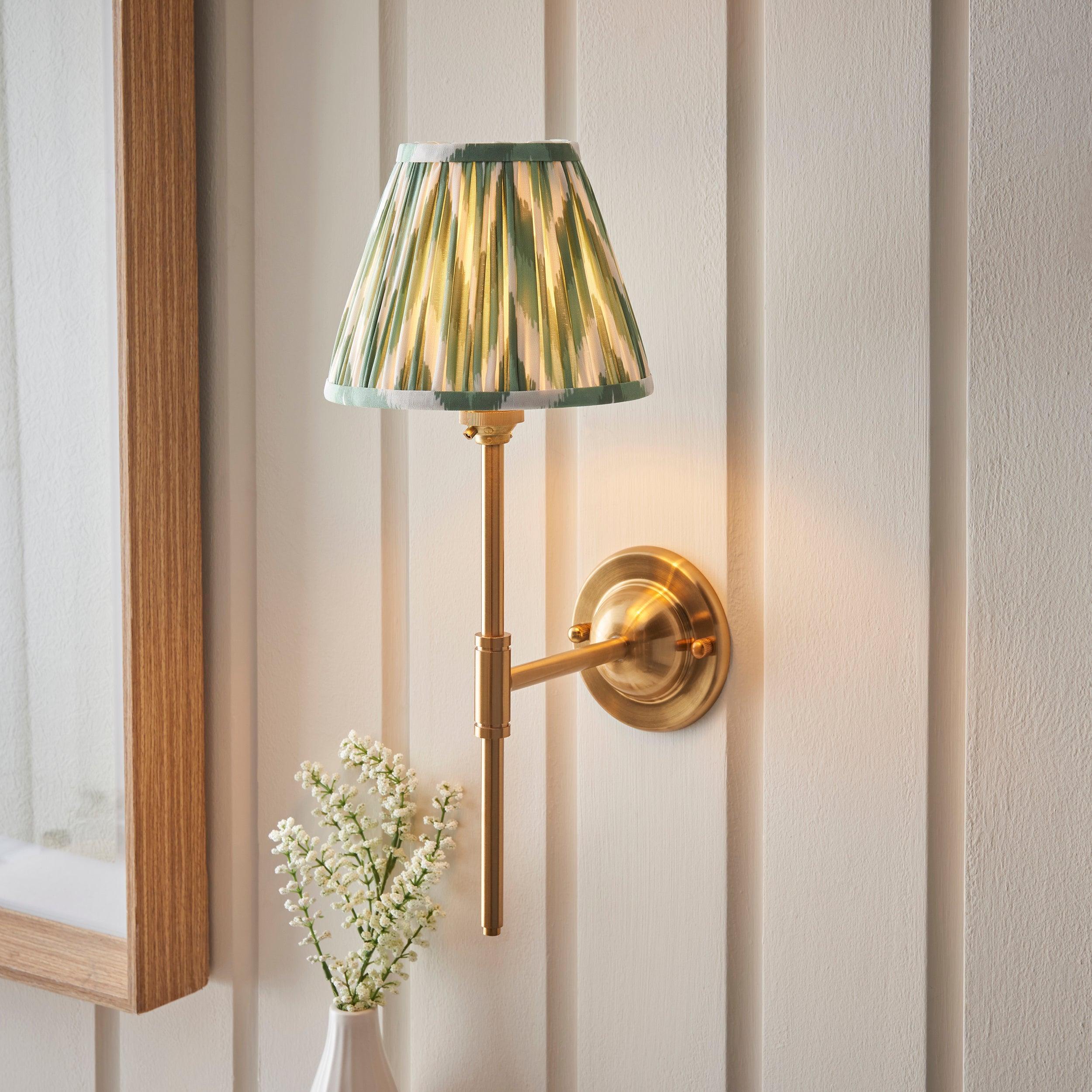 Dome T Bar Brass Wall Light & 16cm Shade