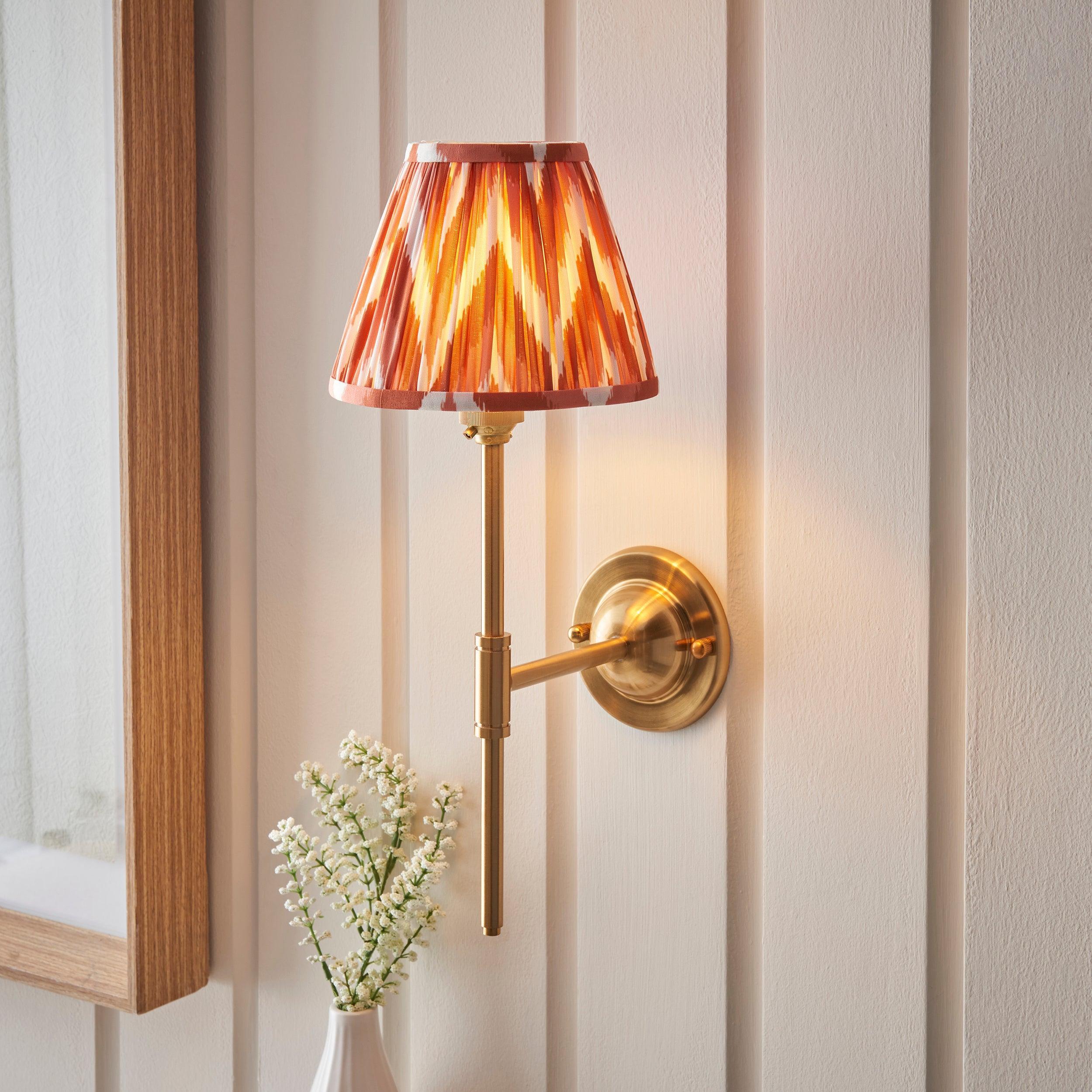 Dome T Bar Brass Wall Light & 16cm Shade