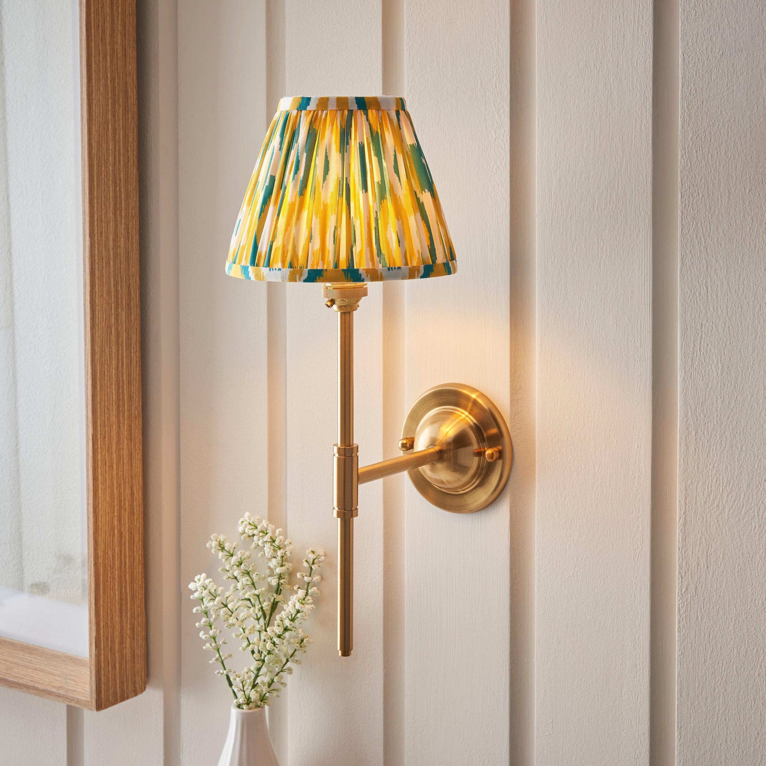 Dome T Bar Brass Wall Light & 16cm Shade
