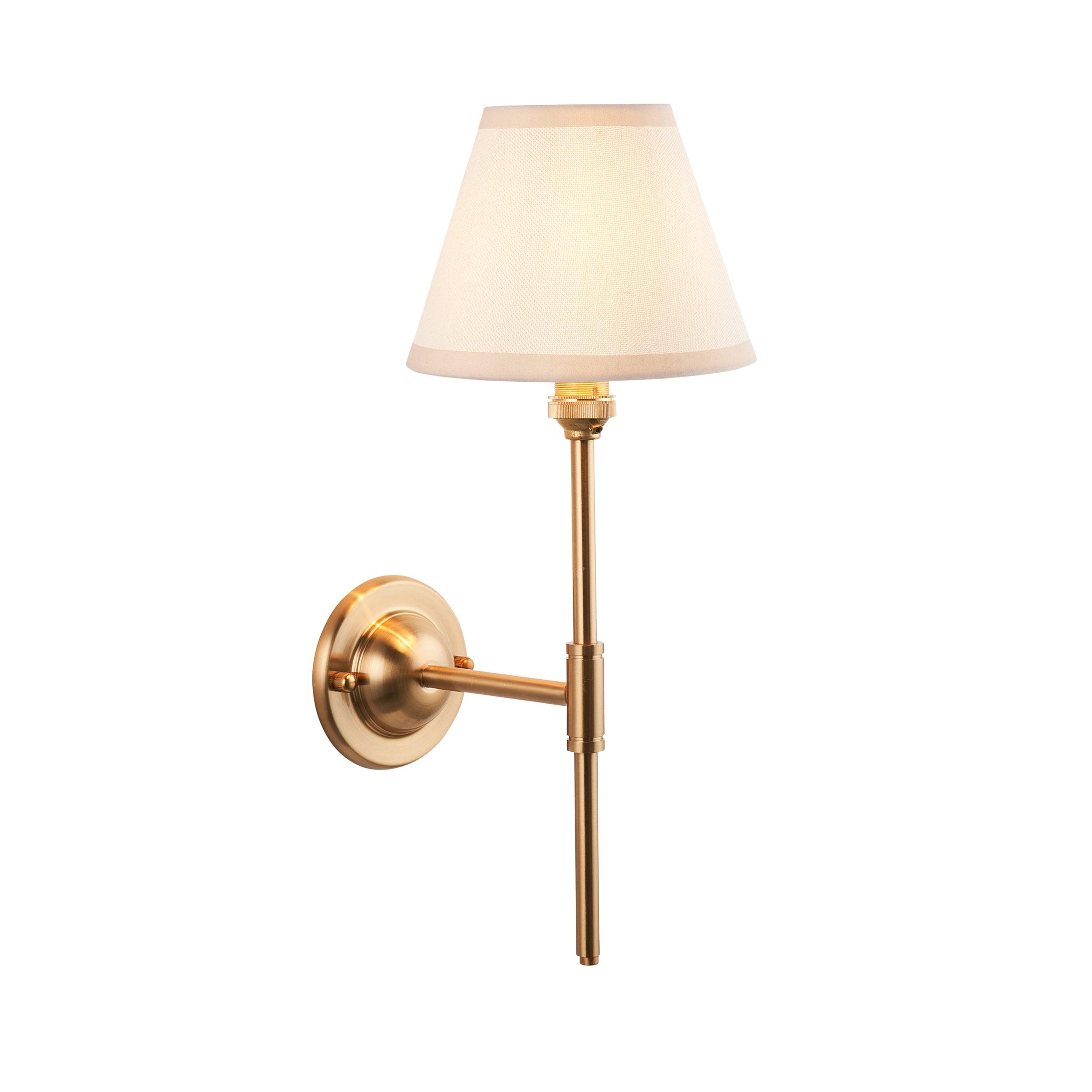 Dome T Bar Brass Wall Light & Ivy 16cm Vintage white Shade