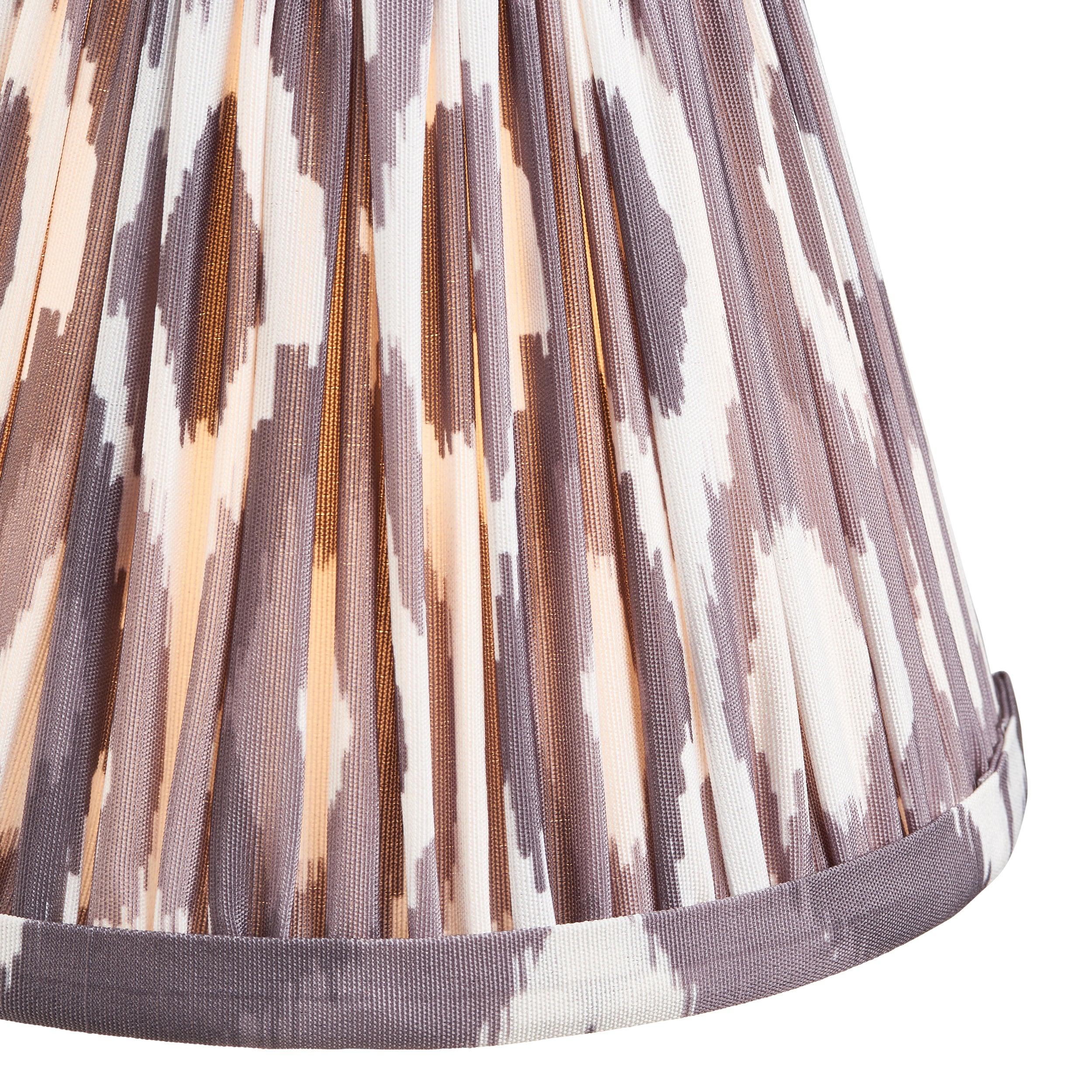 Dome Fold Brass Wall Light Fold & Ikat 16cm Pearl Grey Shade