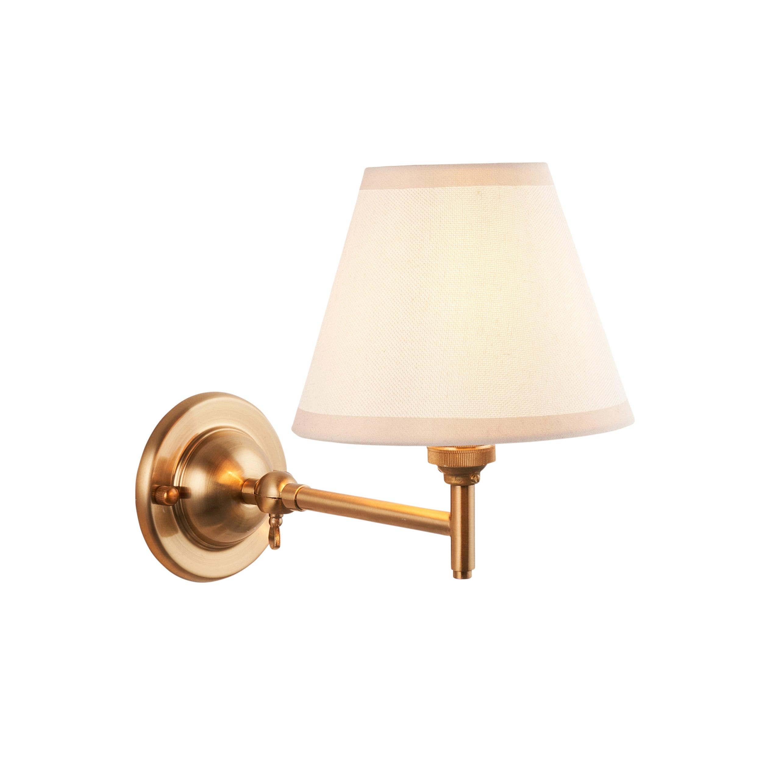 Dome Fold Brass Wall Light Fold & Ivy 16cm Vintage white Shade