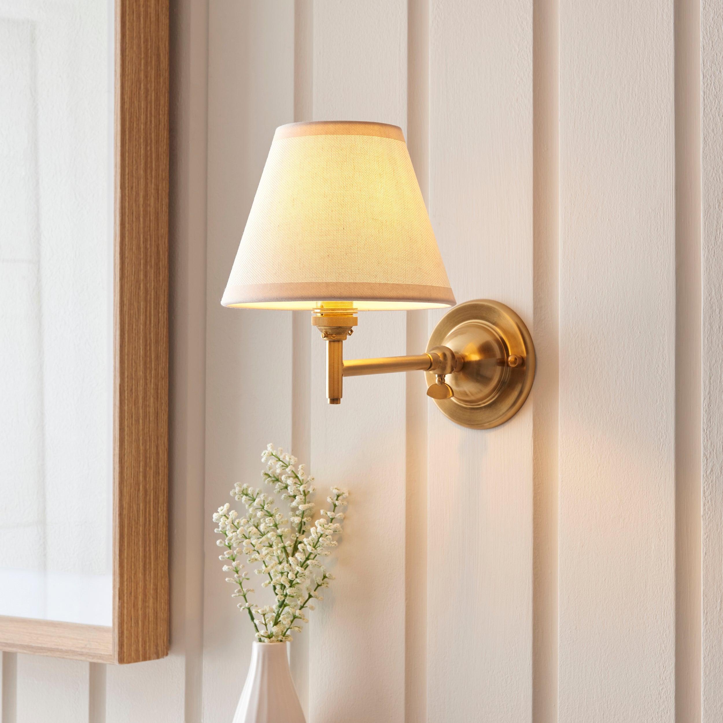 Dome Fold Brass Wall Light Fold & 16cm Shade