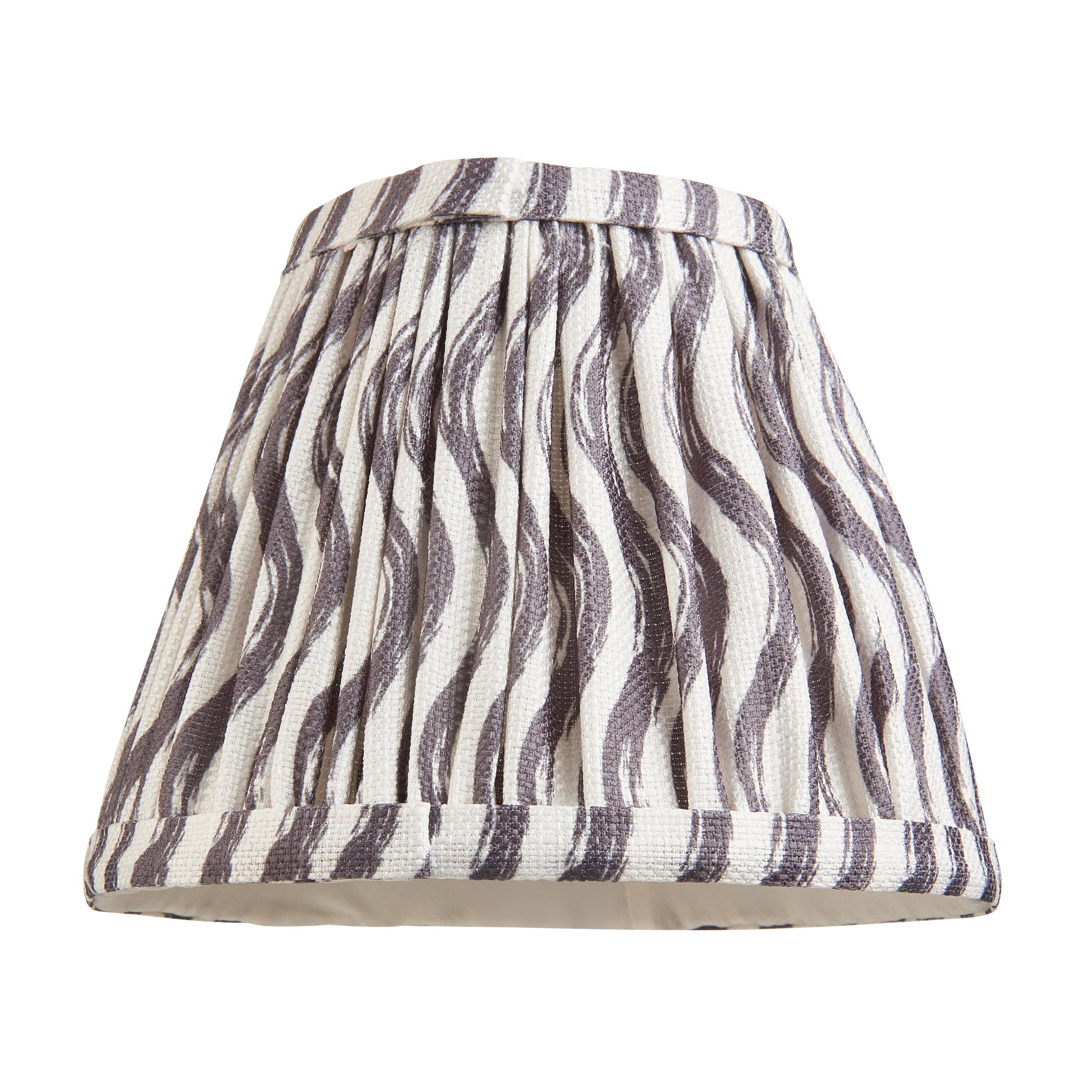 Obelisk Arc Brass Wall Light & Ripple 16cm Pearl Grey Shade