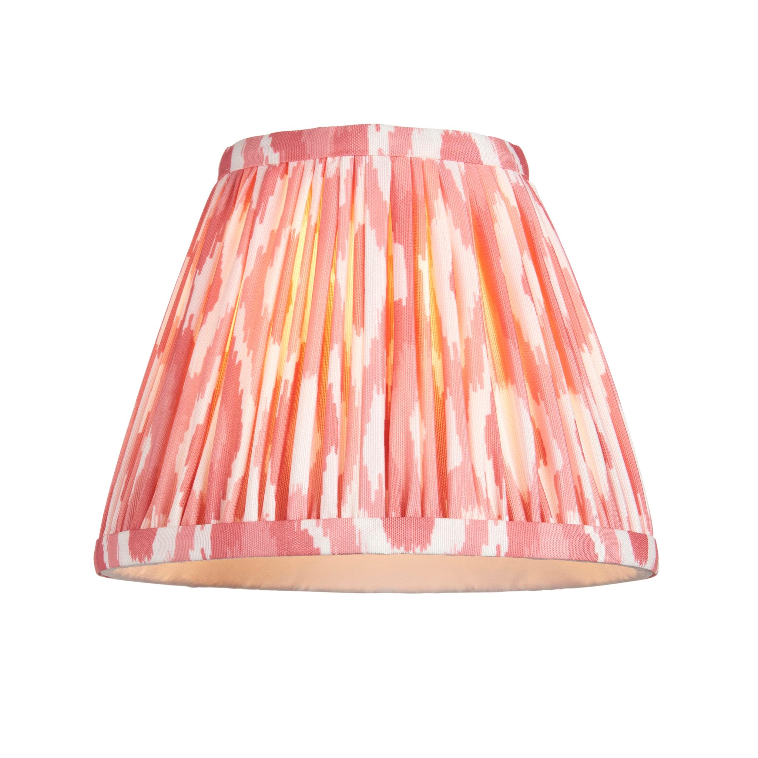 Obelisk T Bar Brass Wall Light & Ikat 16cm Coral Pink Shade