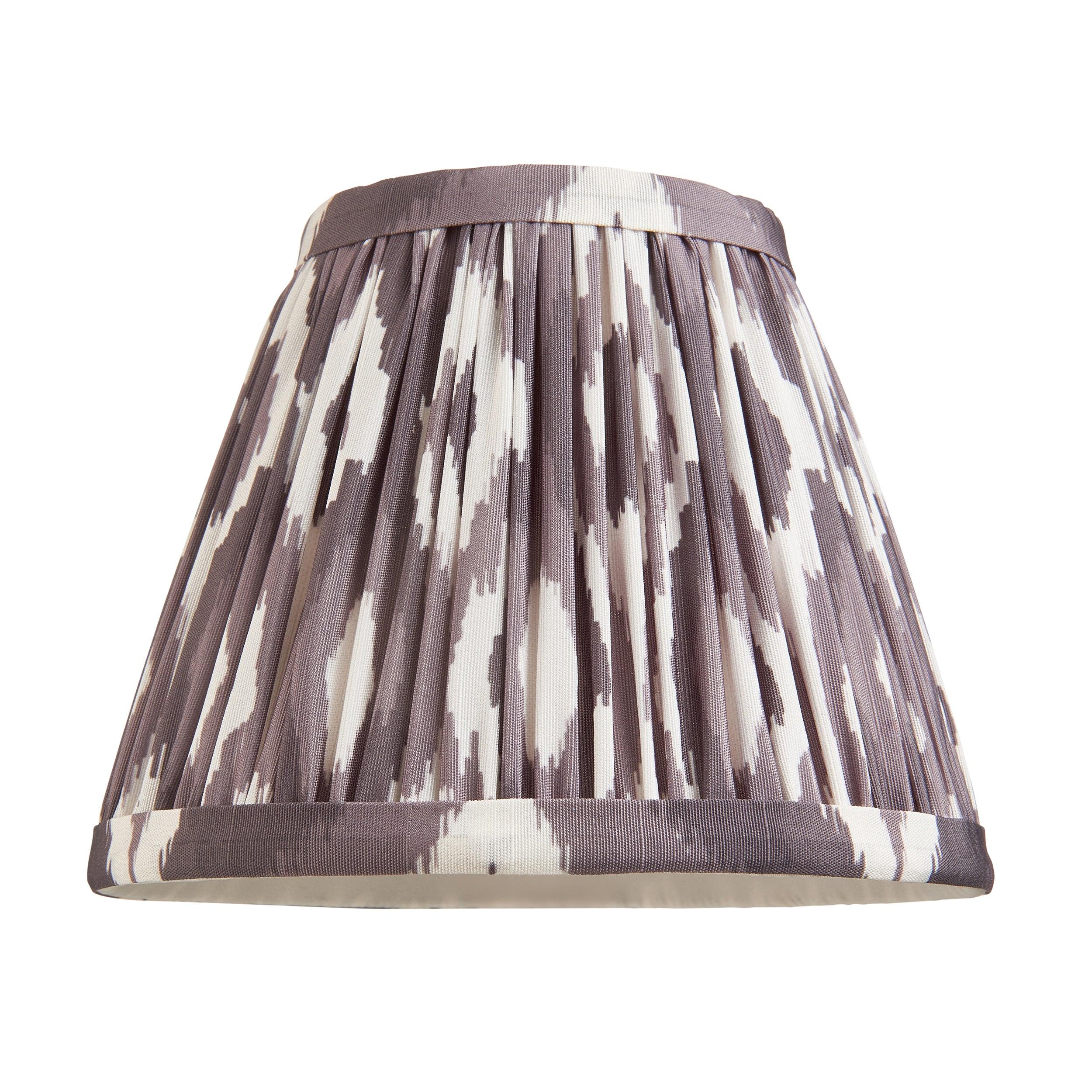 Obelisk T Bar Brass Wall Light & Ikat 16cm Pearl Grey Shade