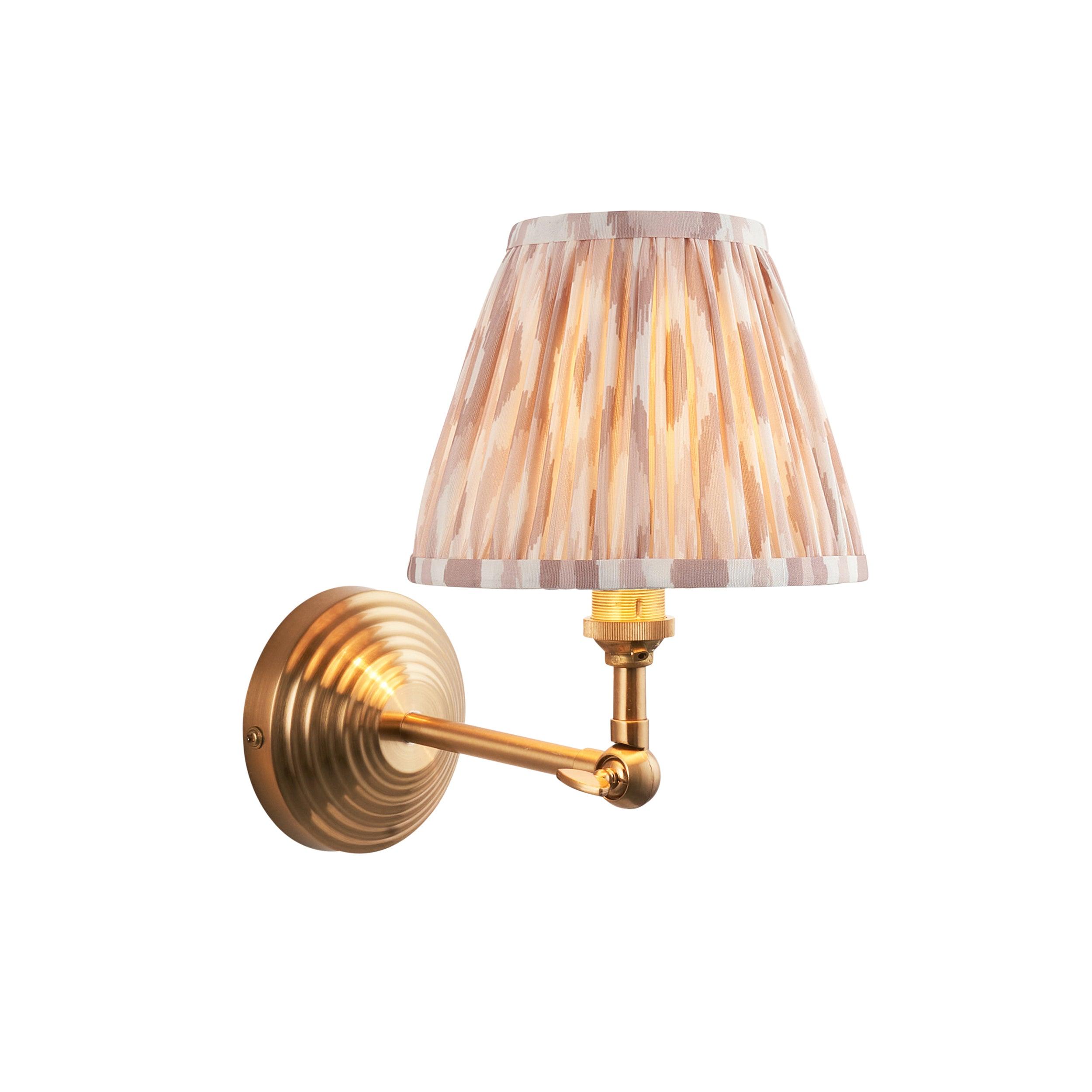 Obelisk Brass Wall Light Wing & Ikat 16cm Neutral Shade