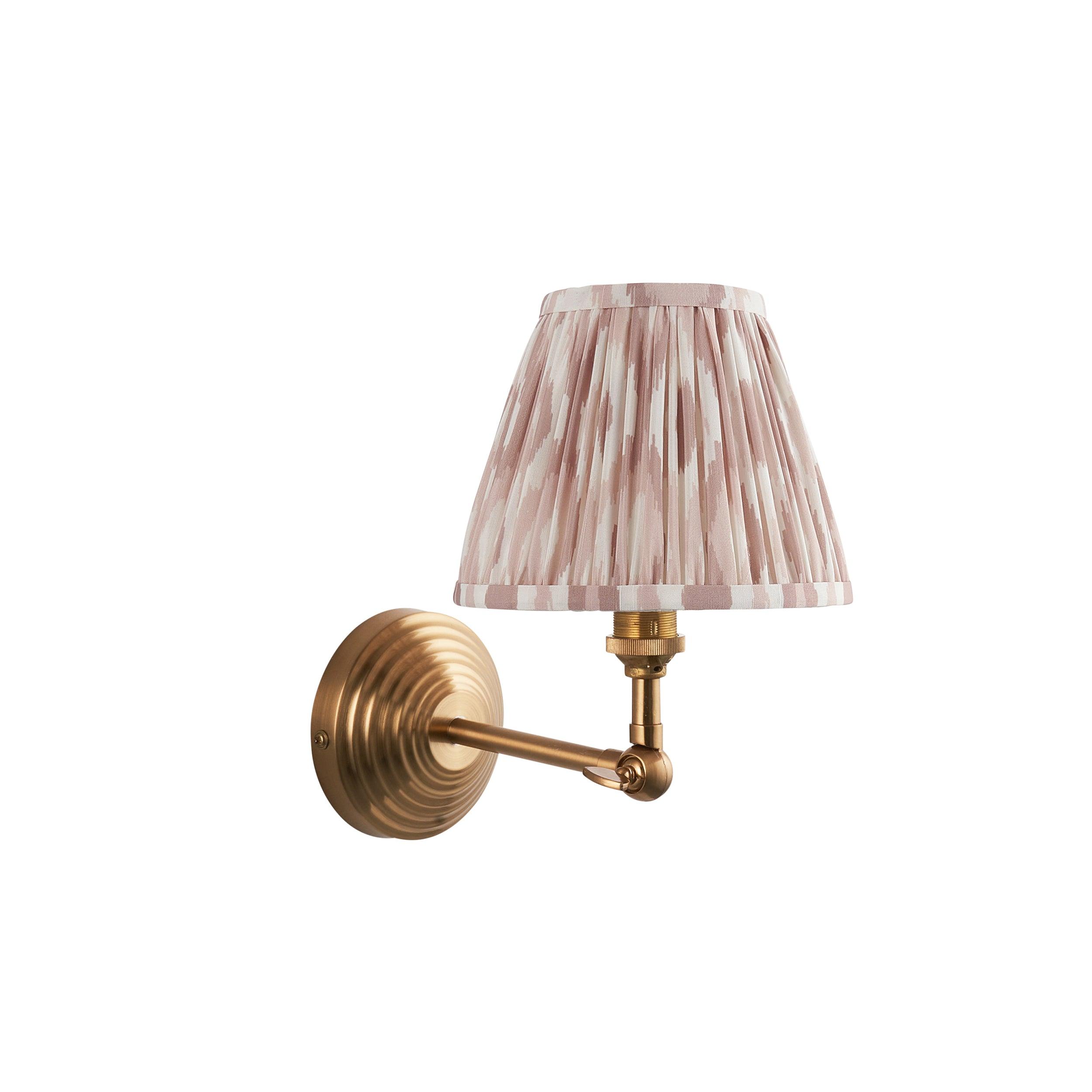 Obelisk Brass Wall Light Wing & Ikat 16cm Neutral Shade