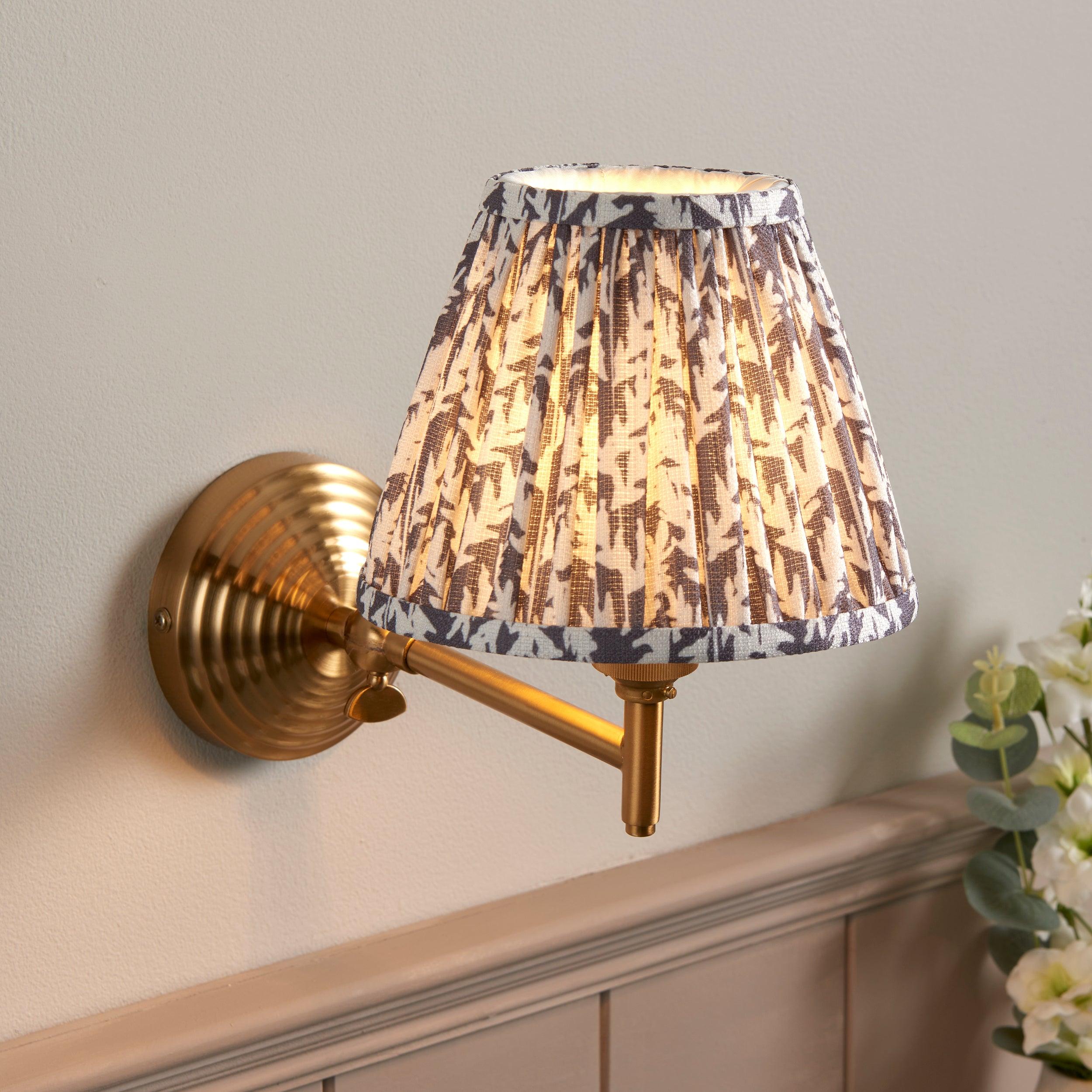 Obelisk Fold Brass Wall Light & 16cm Shade