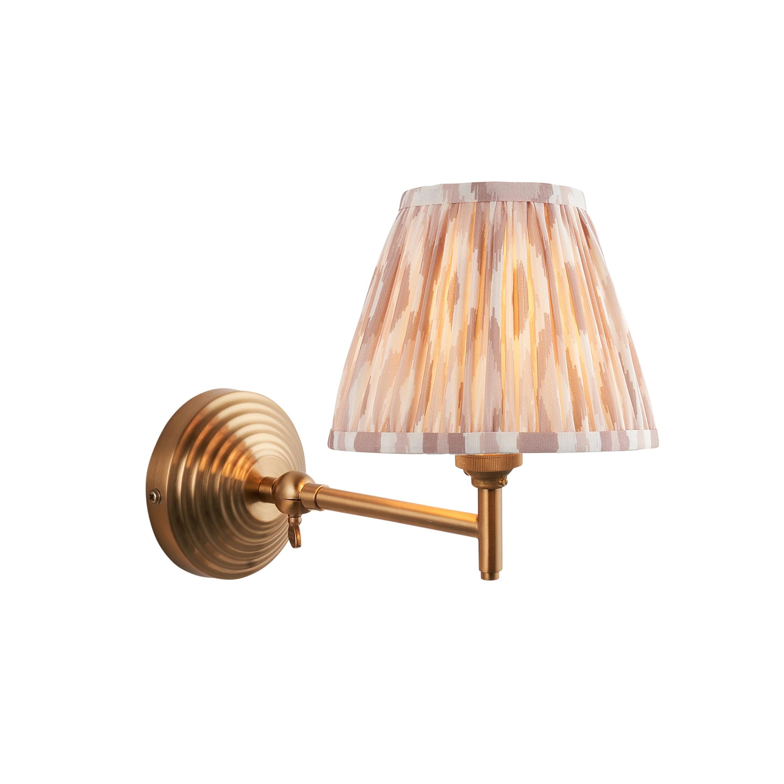 Obelisk Fold Brass Wall Light & Ikat 16cm Neutral Shade