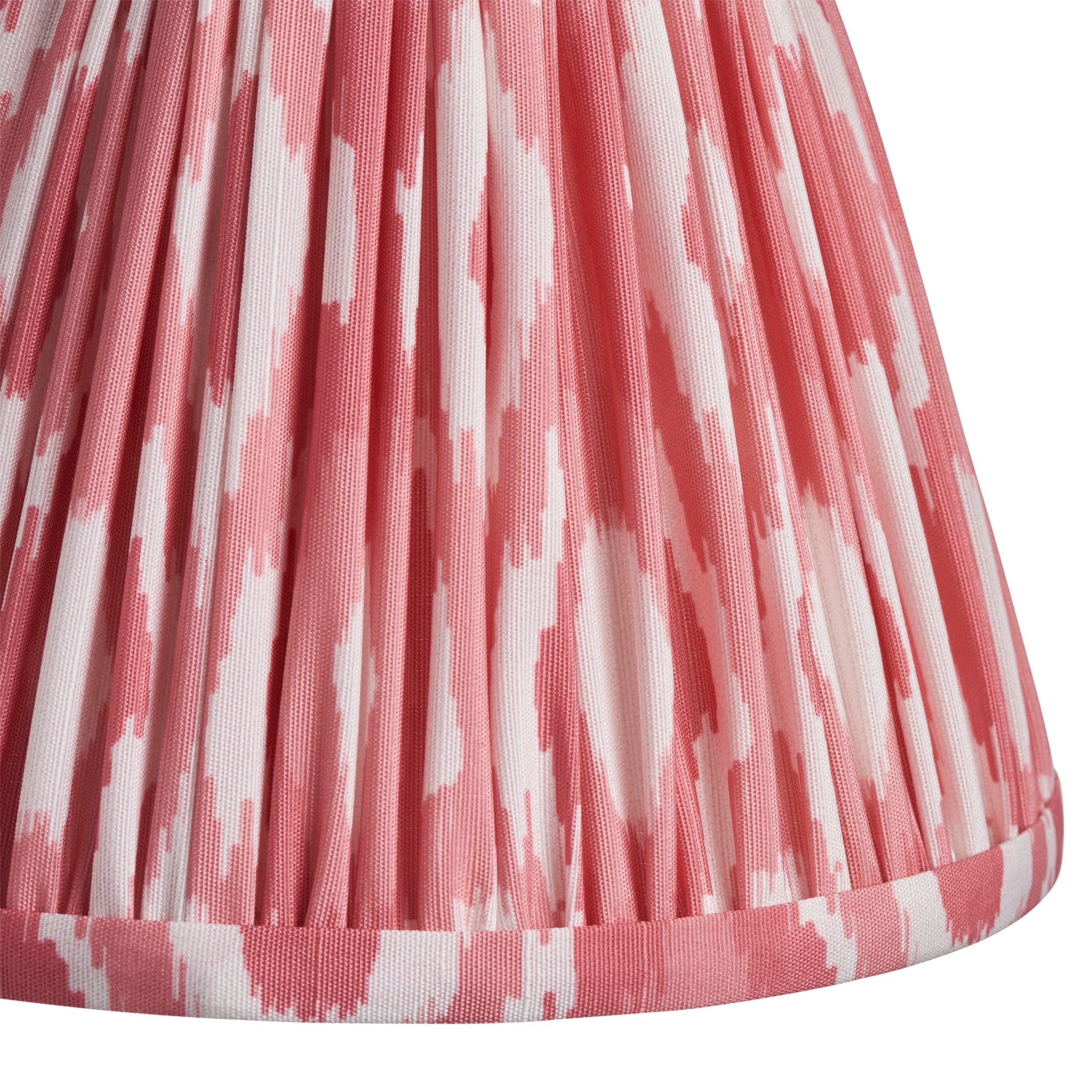 Step Wing Brass Wall Light & Ikat 16cm Coral Pink Shade