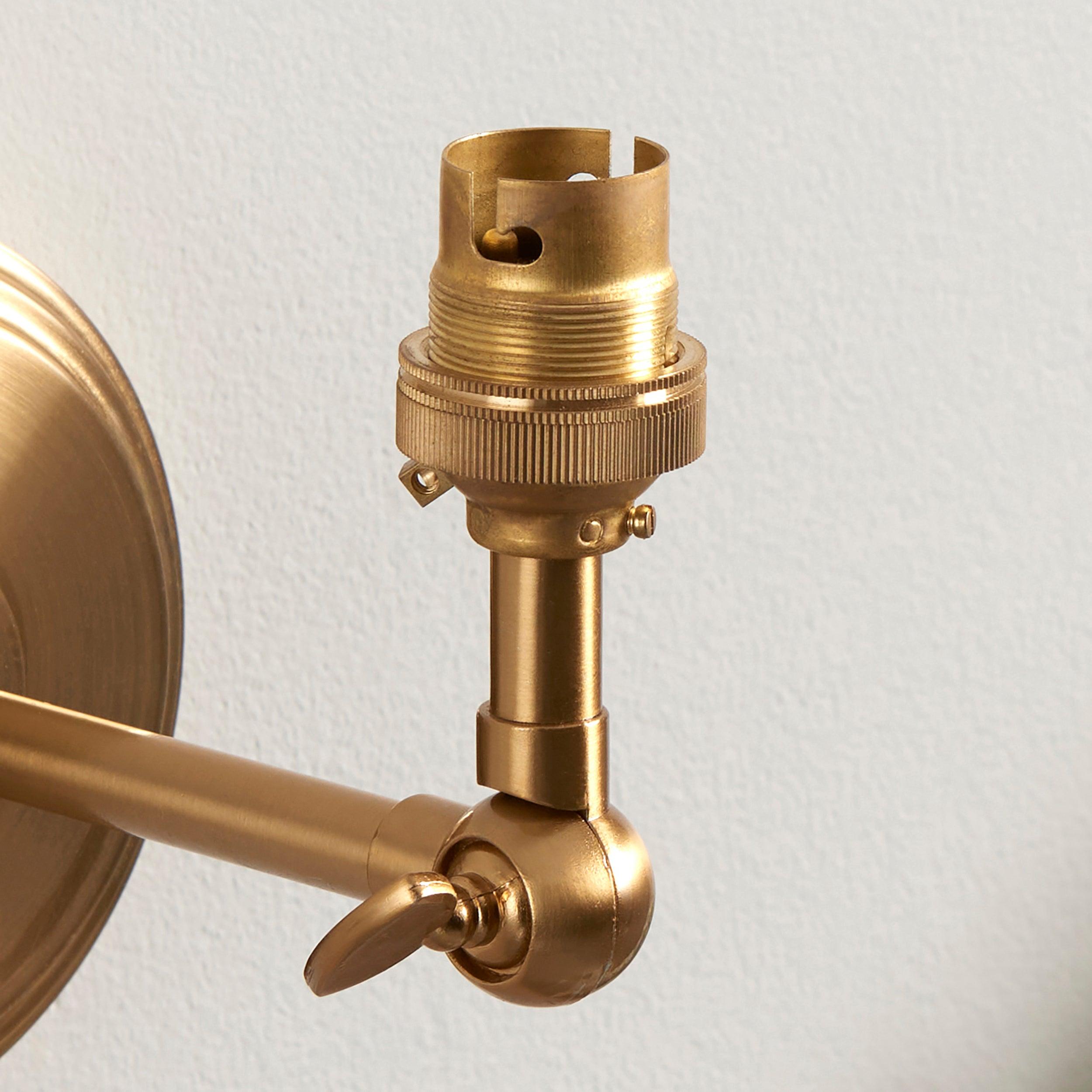 Step Wing Brass Wall Light & Leaf 16cm Shell Bay Blue Shade