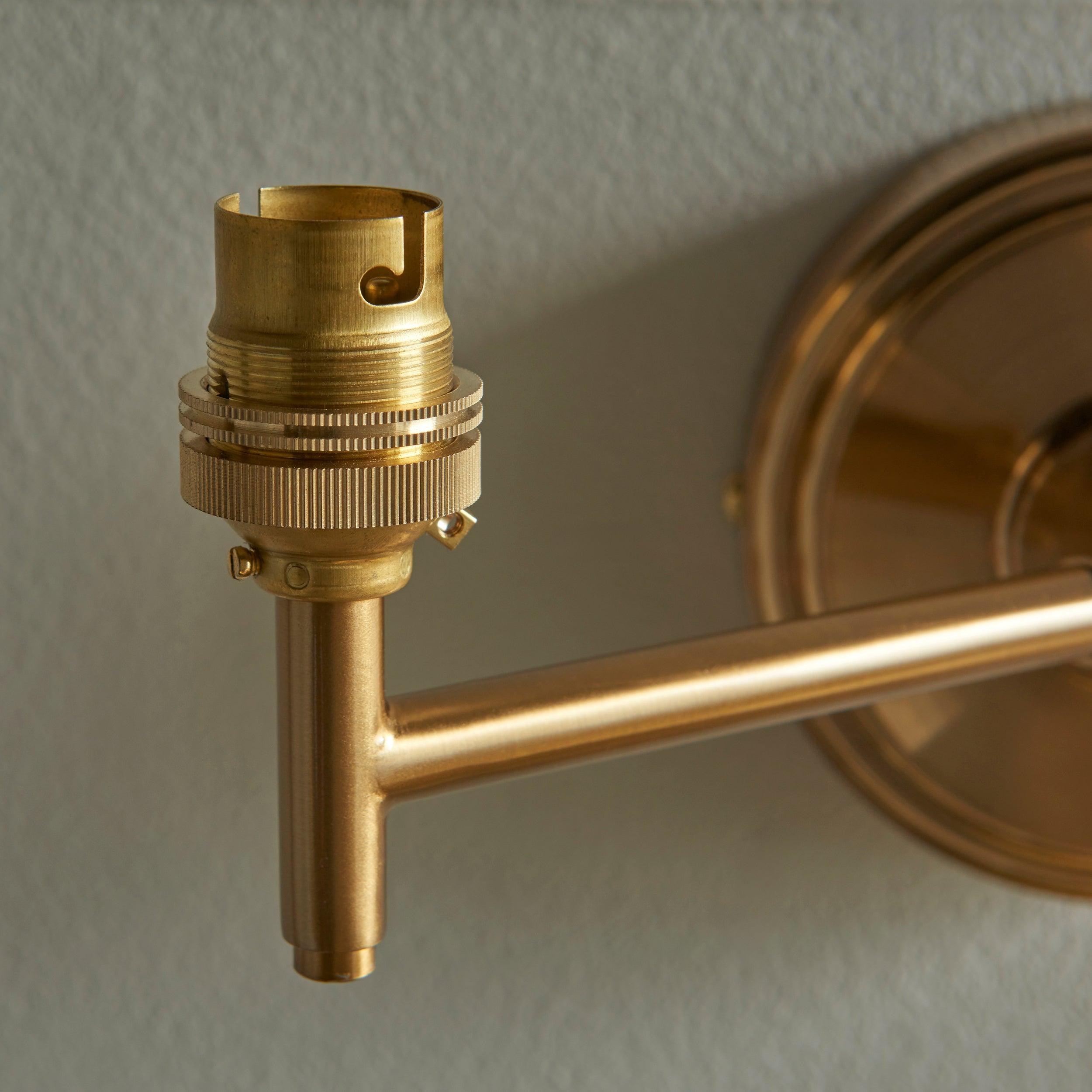 Step Fold Brass Wall Light & Ripple 16cm Marlin Blue Shade