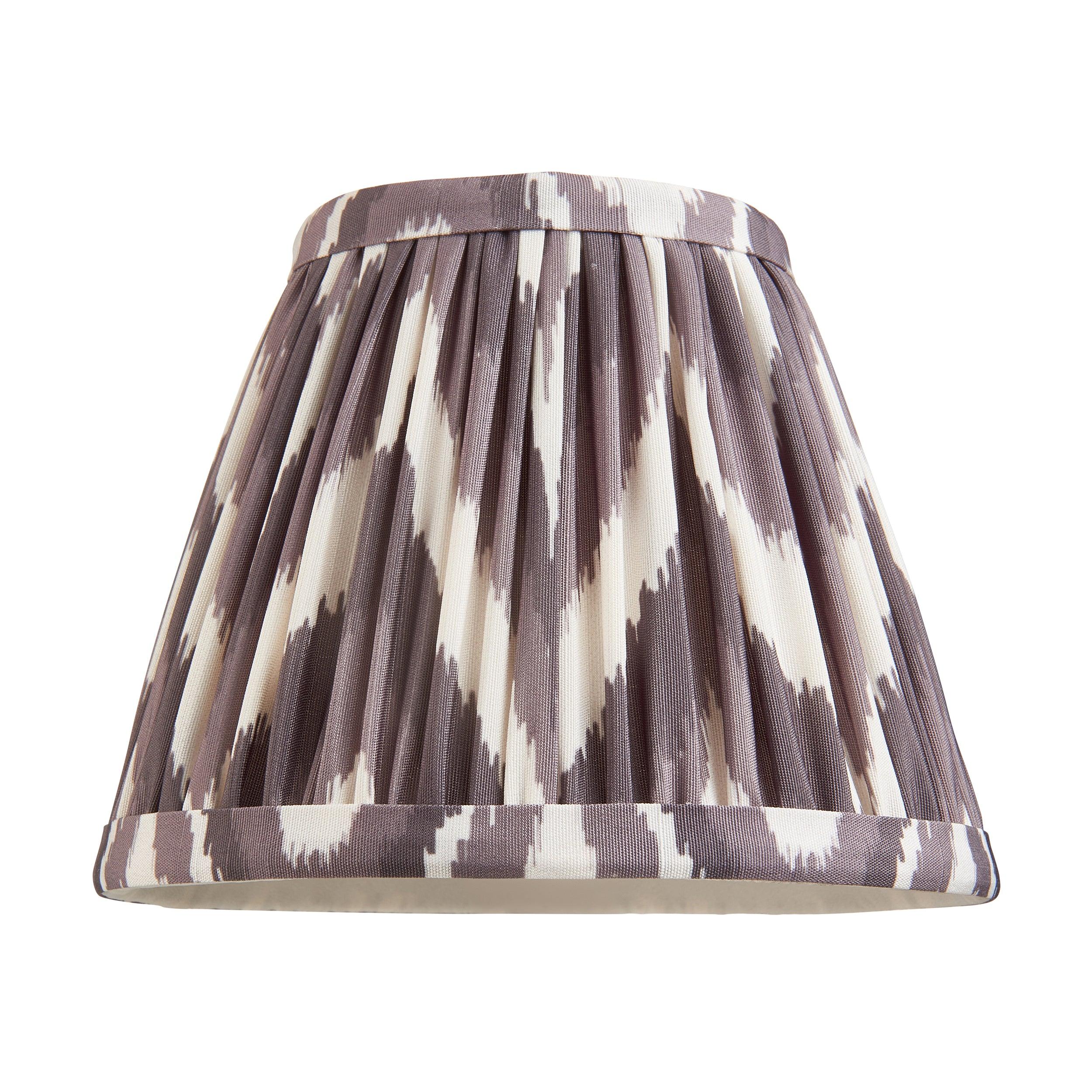 Wood Arc Wall Light & Zigzag 16cm Pearl Grey Shade