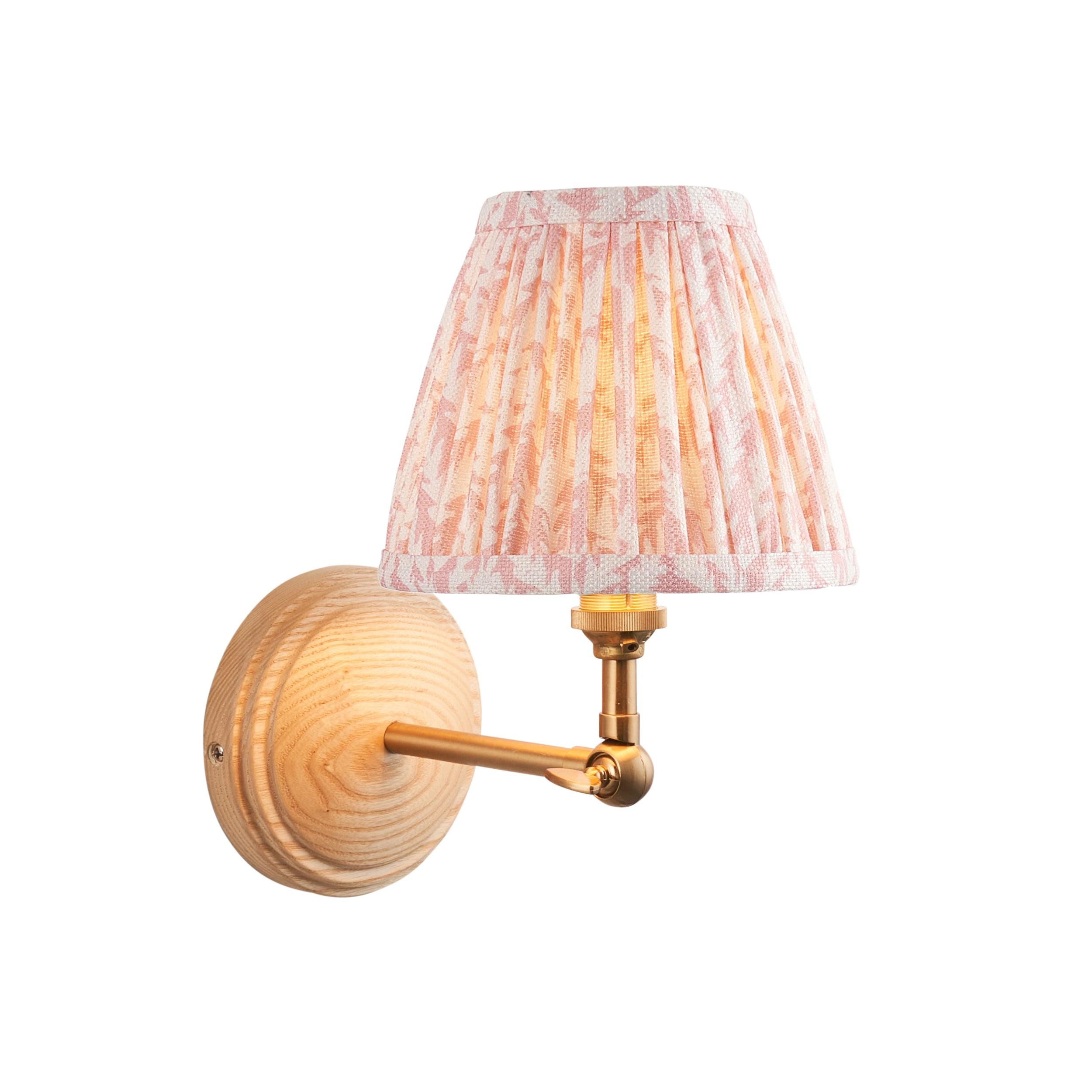 Wood Wing Wall Light & Leaf 16cm Peachy keen Shade