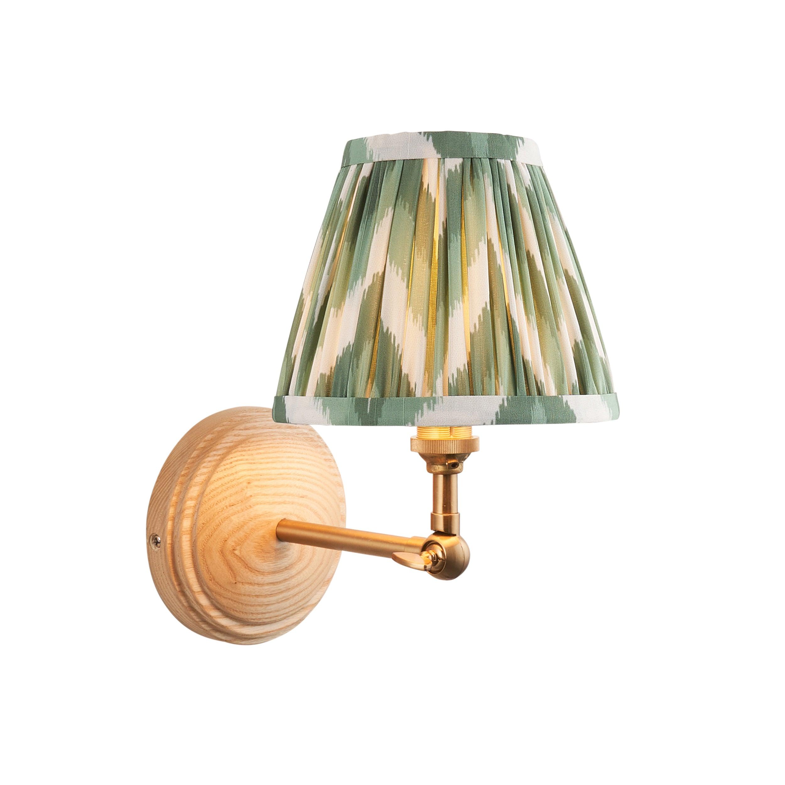Wood Wing Wall Light & Zigzag 16cm Cotswold Green Shade