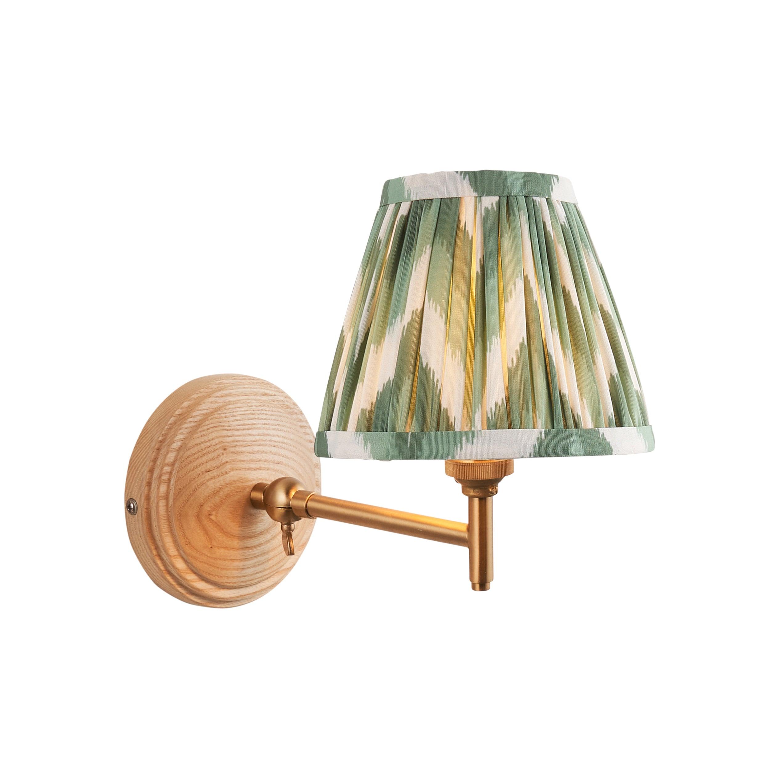 Wood Fold Wall Light & Zigzag 16cm Cotswold Green Shade
