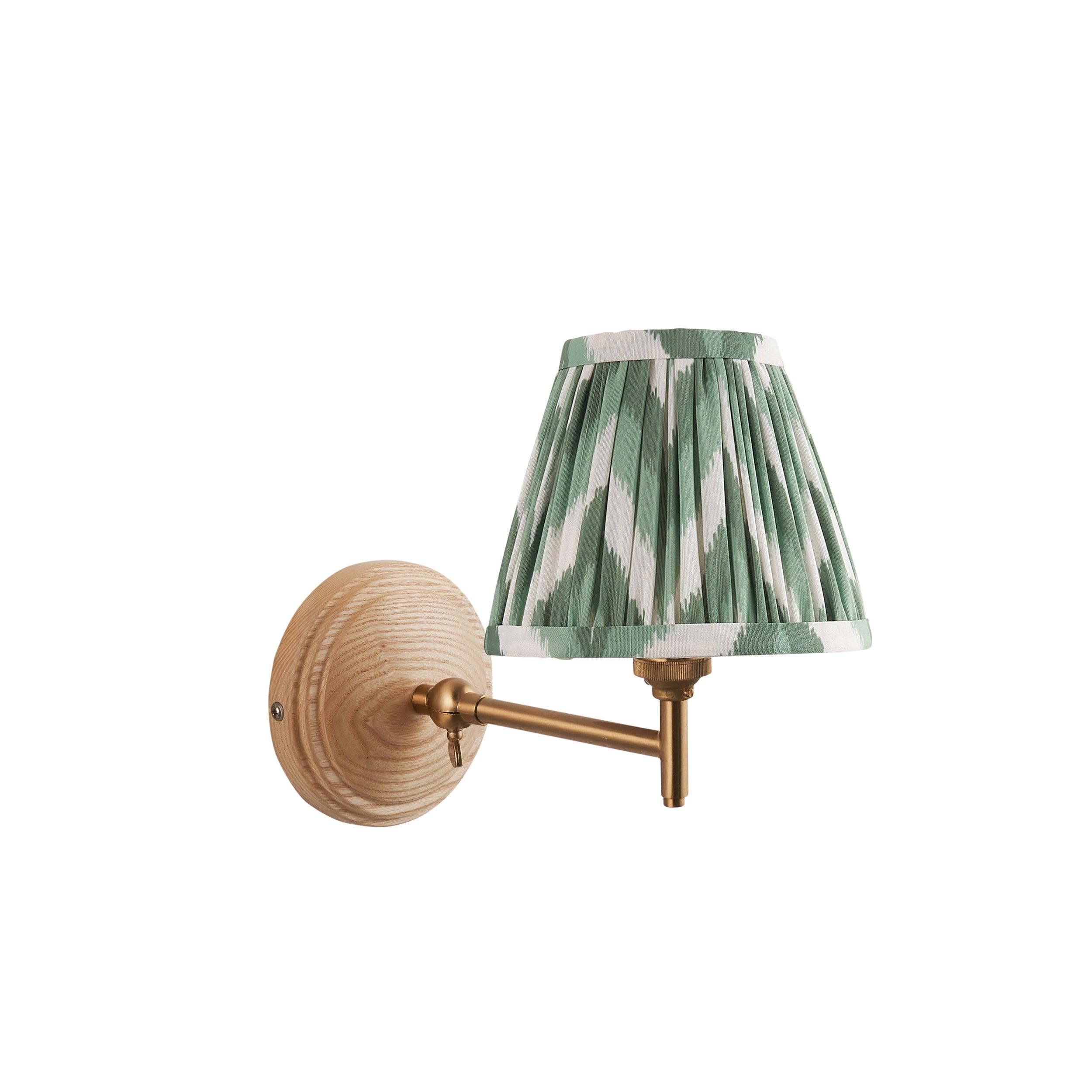 Wood Fold Wall Light & Zigzag 16cm Cotswold Green Shade