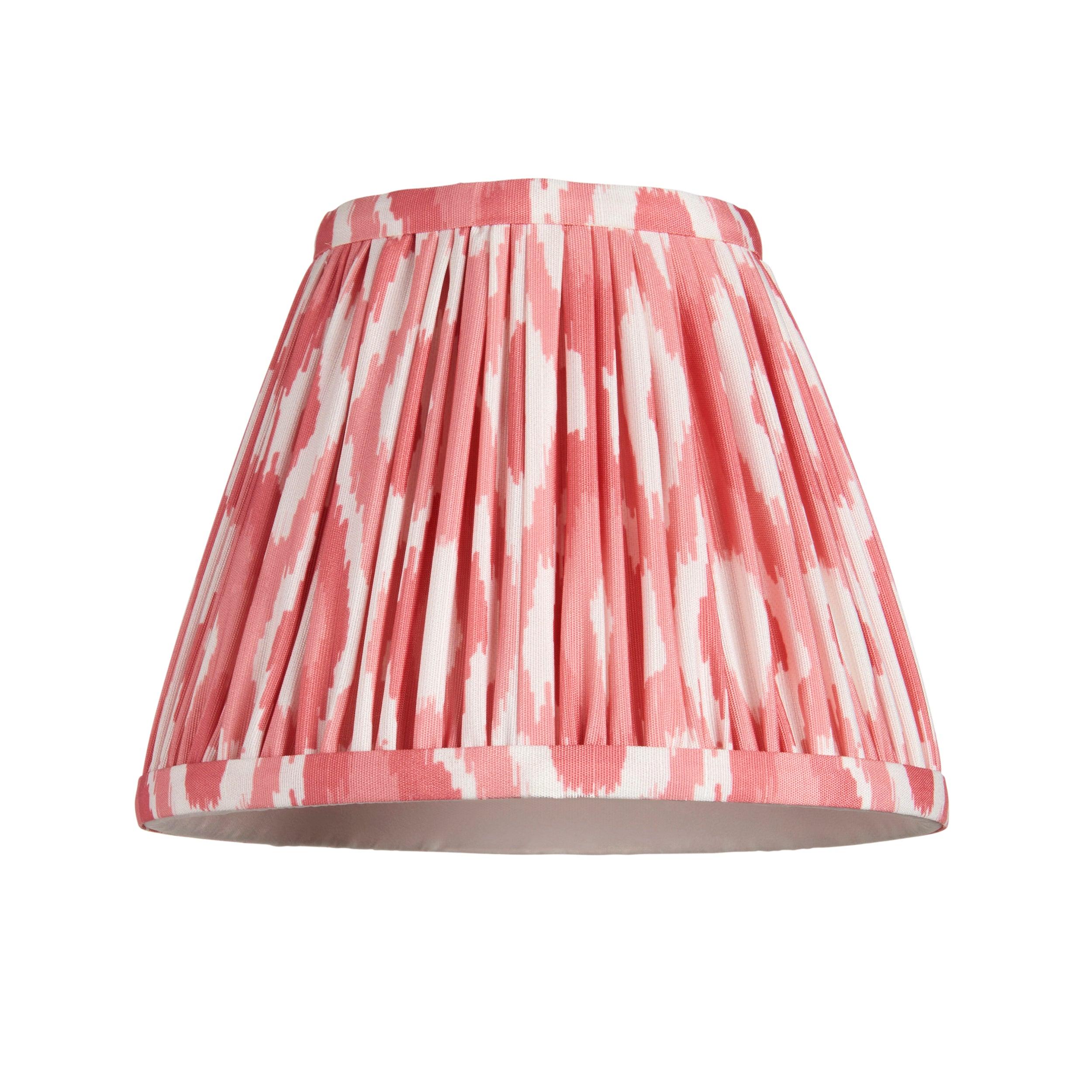 Bibury Green Table Lamp & Ikat 16cm Coral Pink Shade