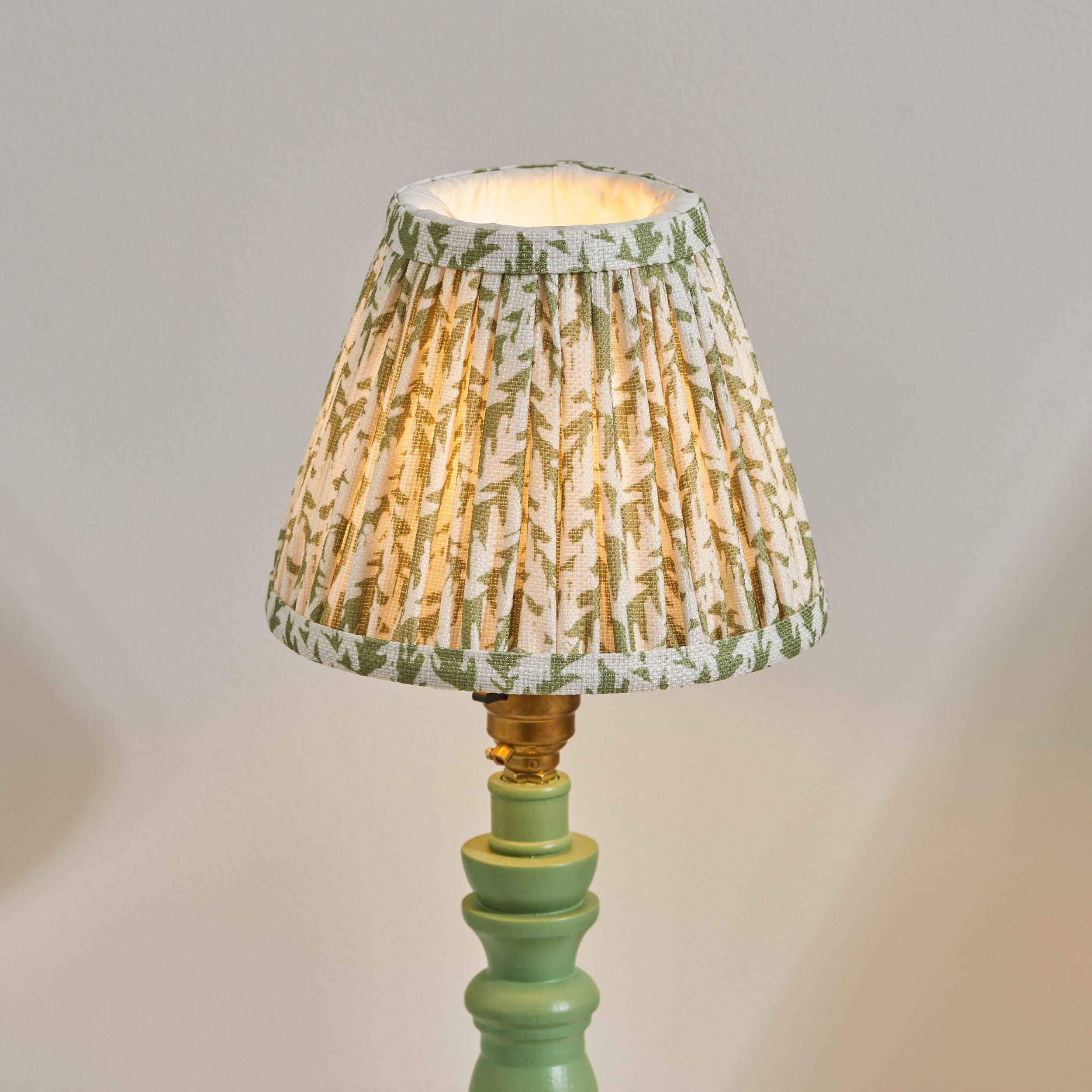 Bibury Green Table Lamp & Leaf 16cm Herb Garden Green Shade