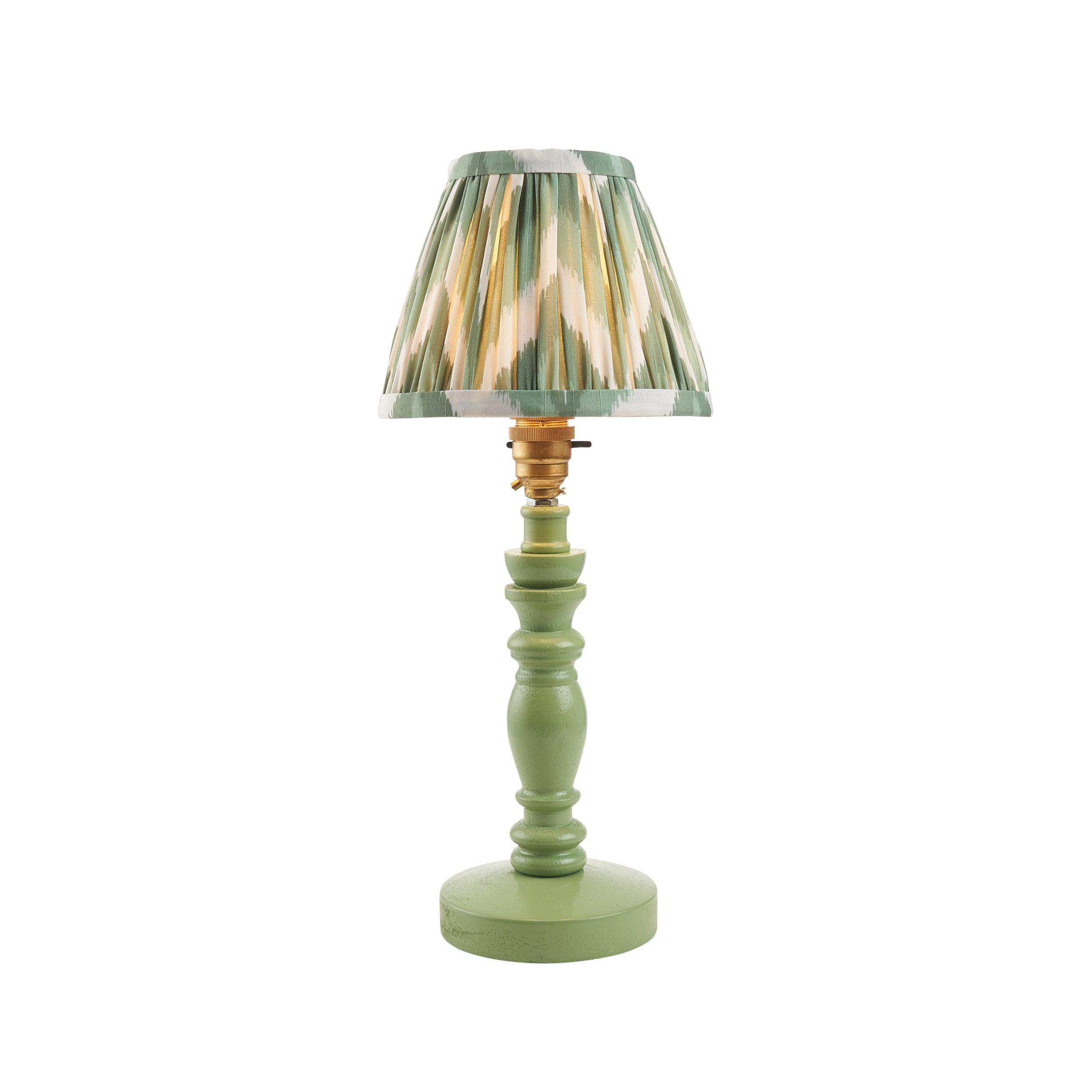 Bibury Green Table Lamp & Zigzag 16cm Cotswold Green Shade