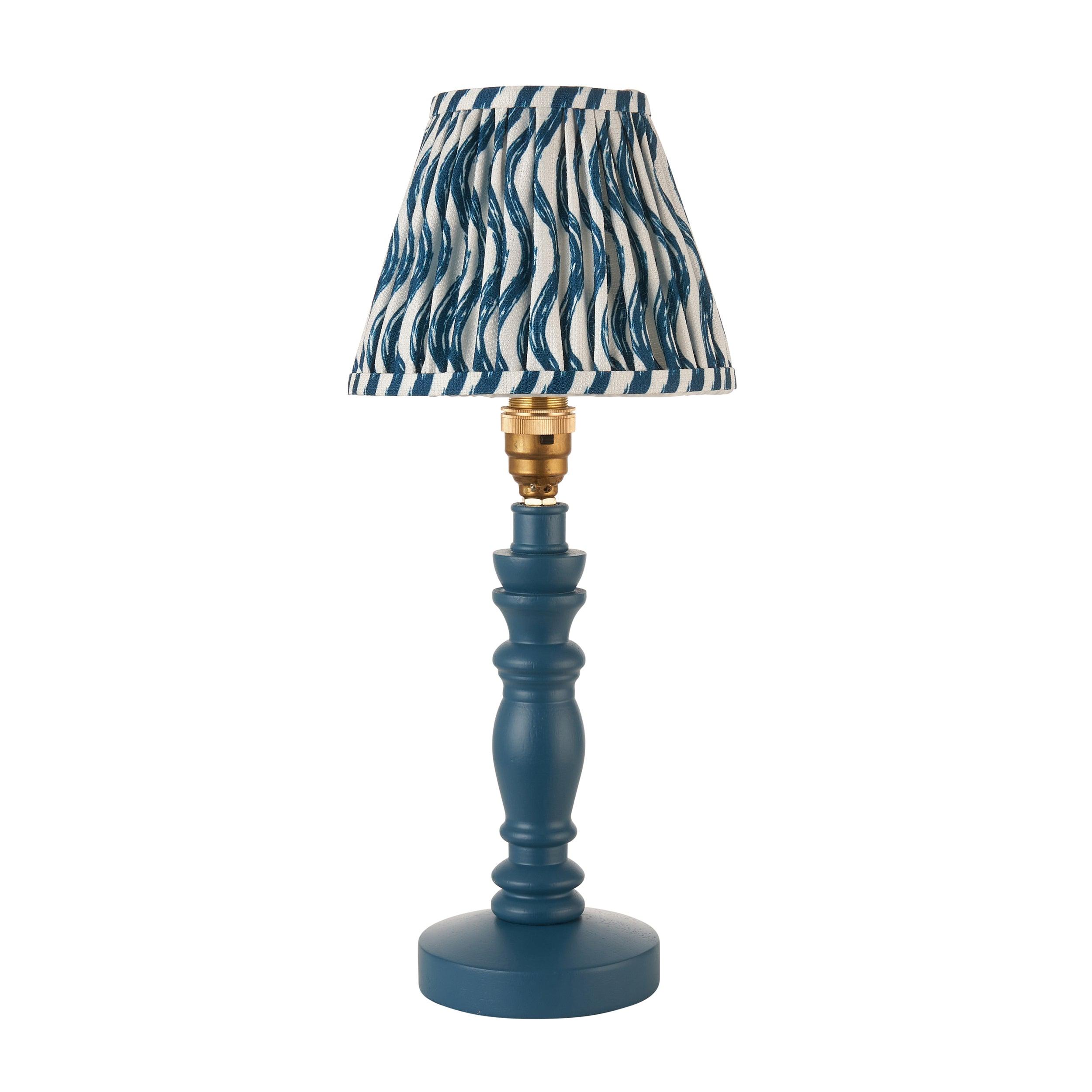 Bibury Blue Table Lamp & Ripple 16cm Marlin Blue Shade
