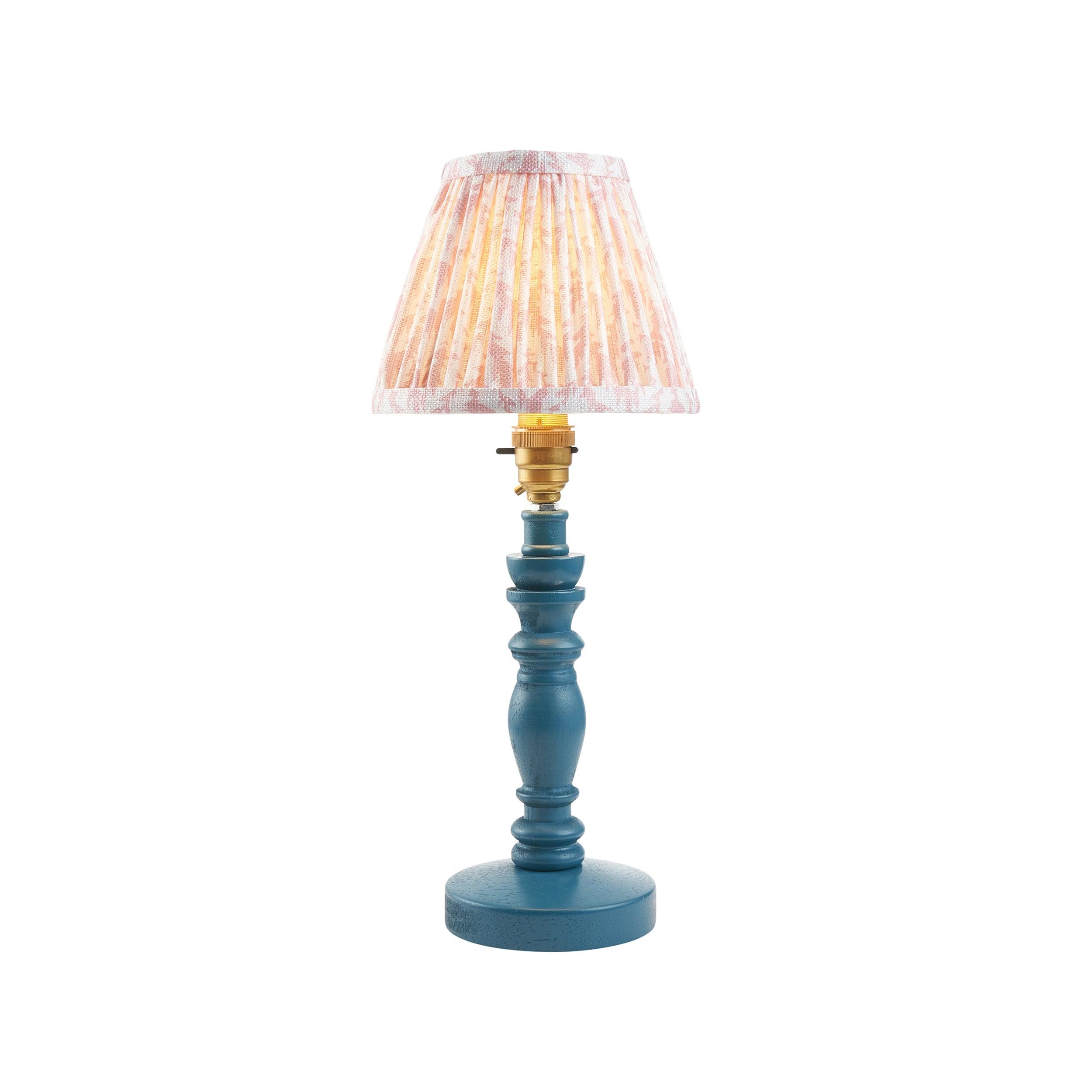 Bibury Blue Table Lamp & Leaf 16cm Peachy Keen Shade