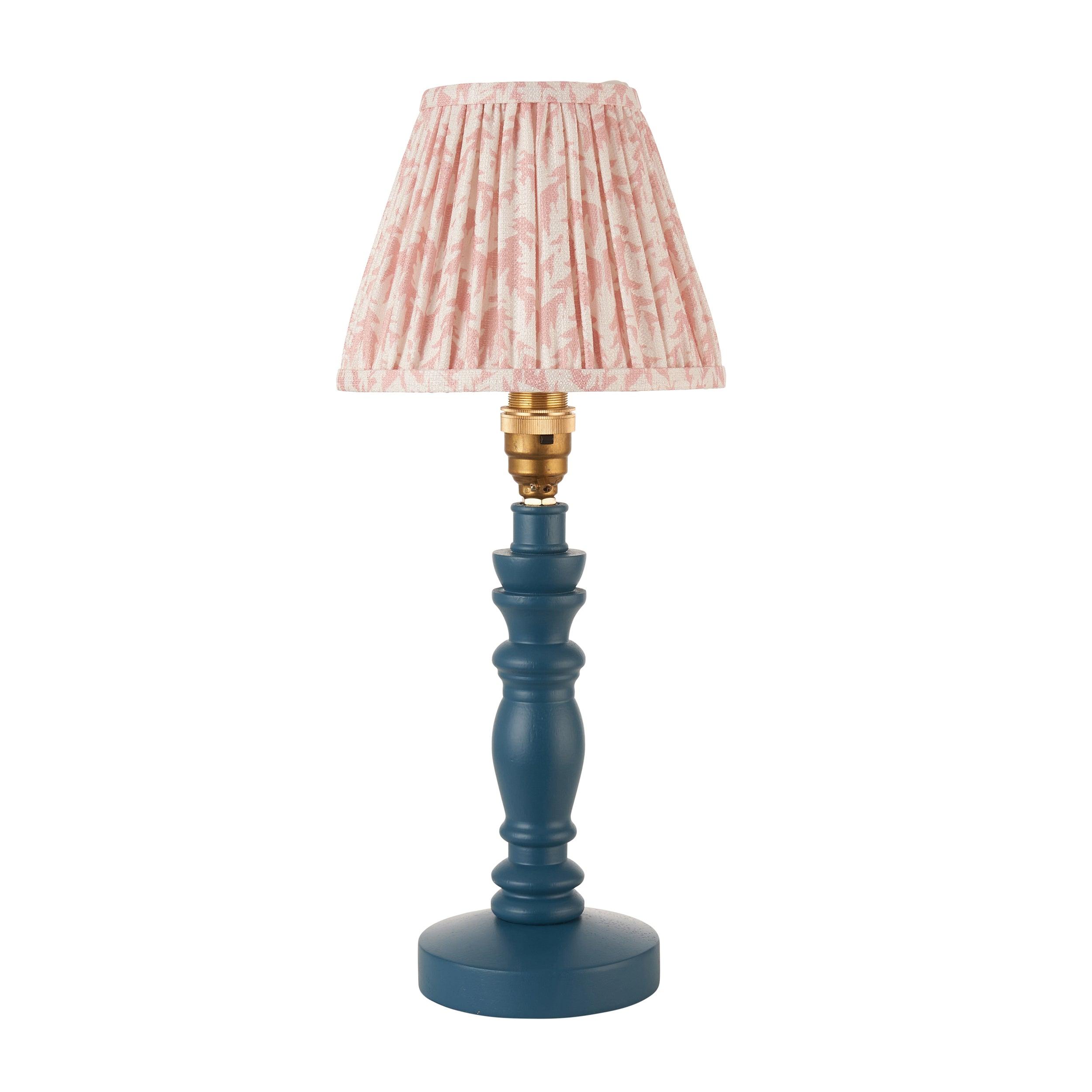 Bibury Blue Table Lamp & Leaf 16cm Peachy Keen Shade