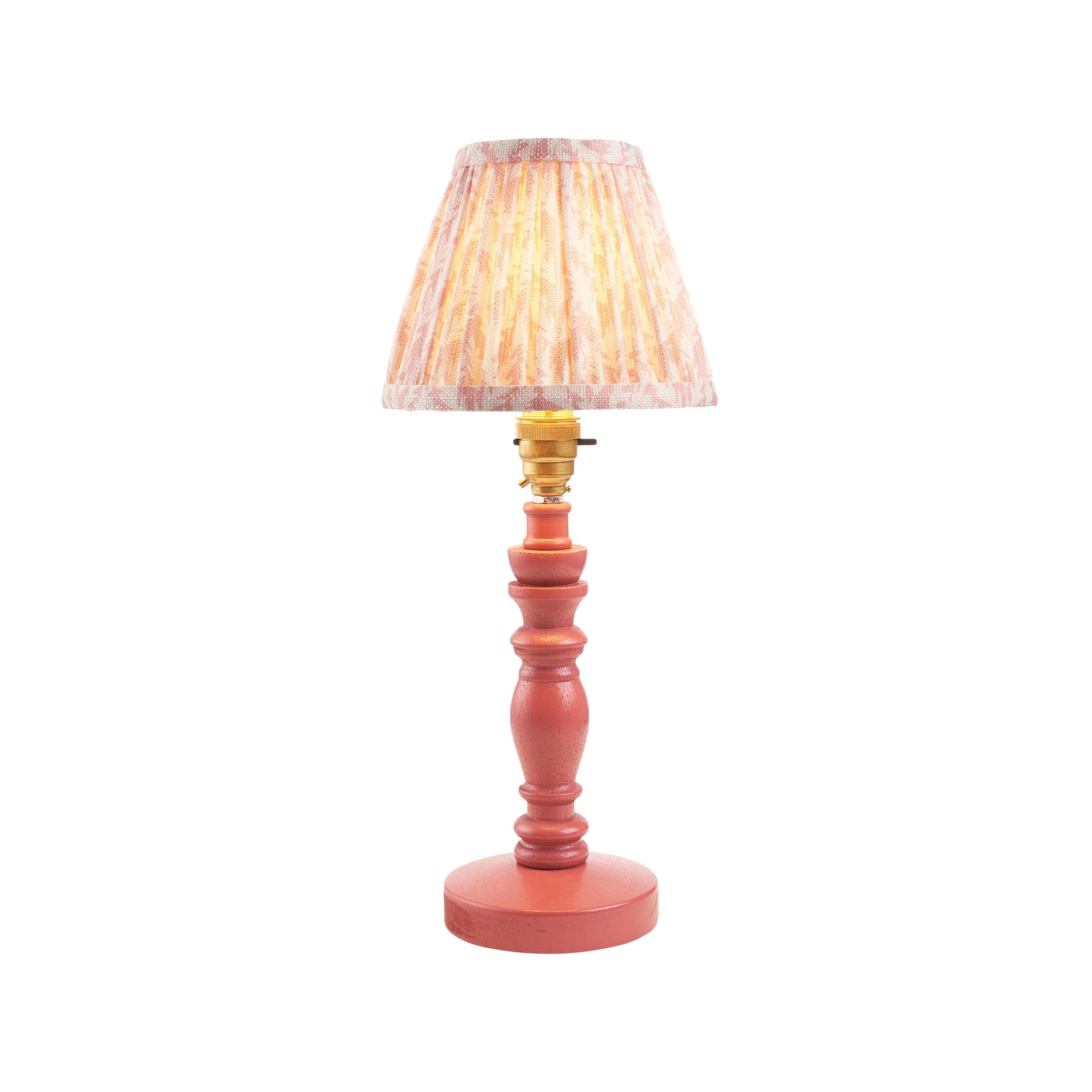 Bibury Pink Table Lamp & Leaf 16cm Peachy Keen Shade