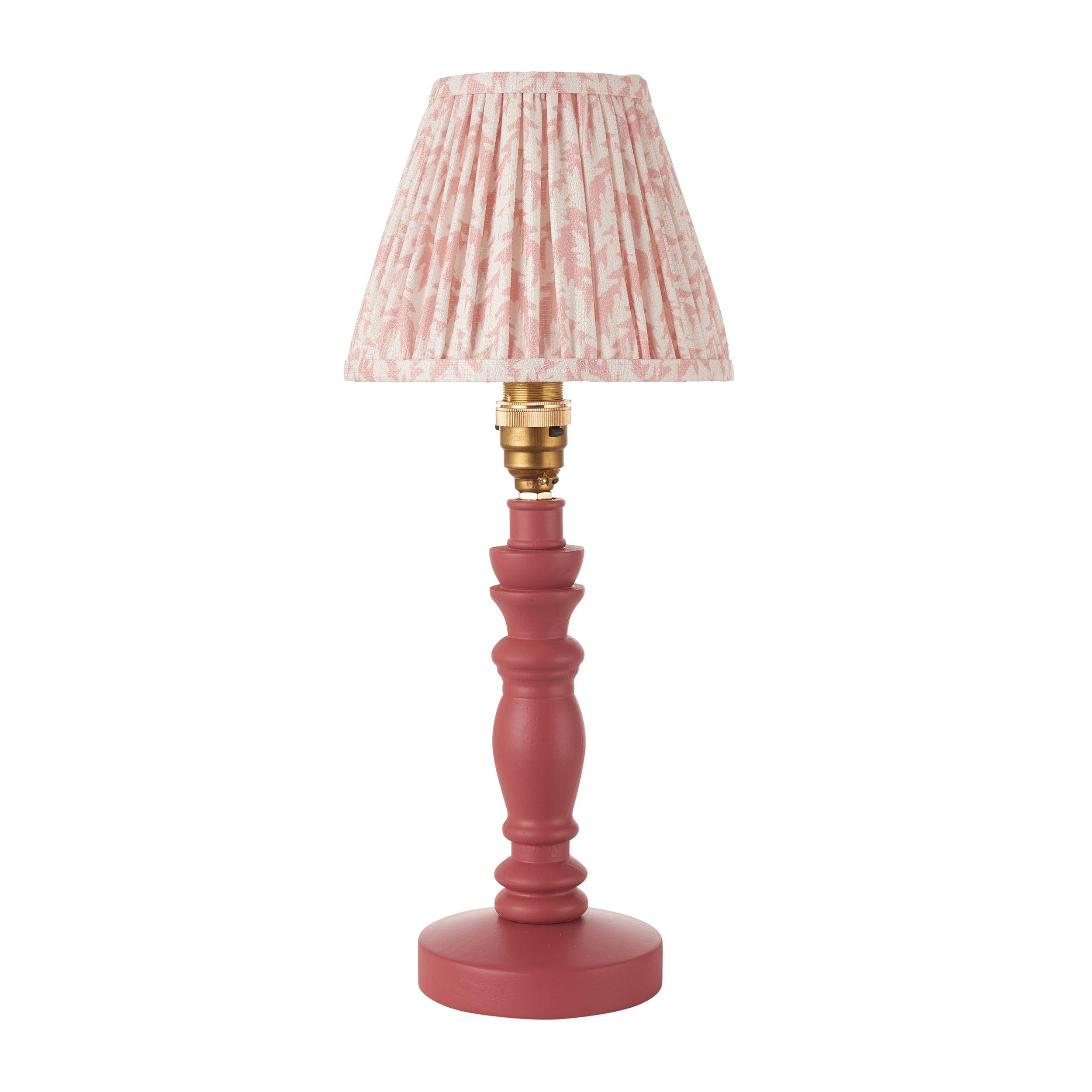Bibury Pink Table Lamp & Leaf 16cm Peachy Keen Shade