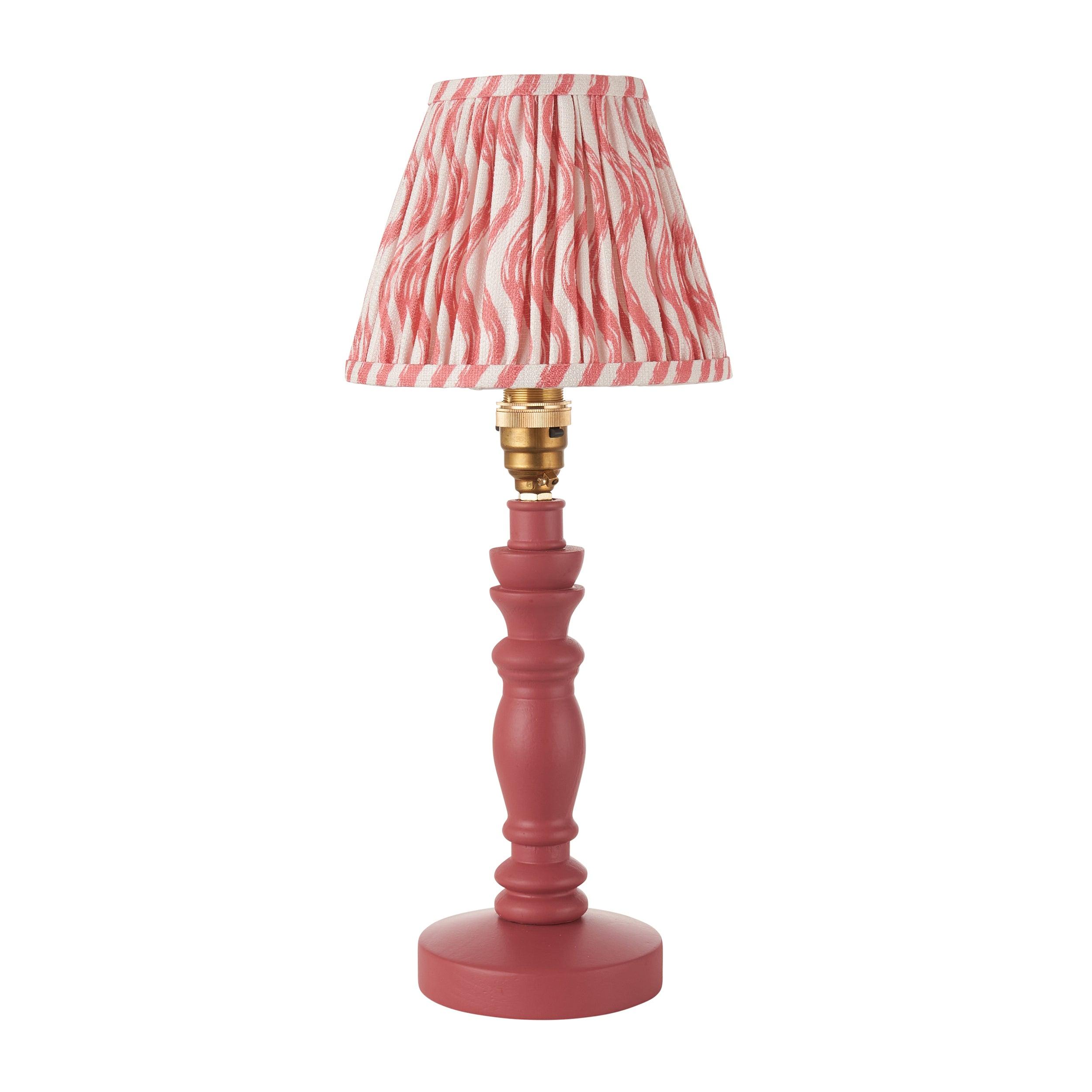Bibury Pink Table Lamp & Ripple 16cm Coral Pink Shade