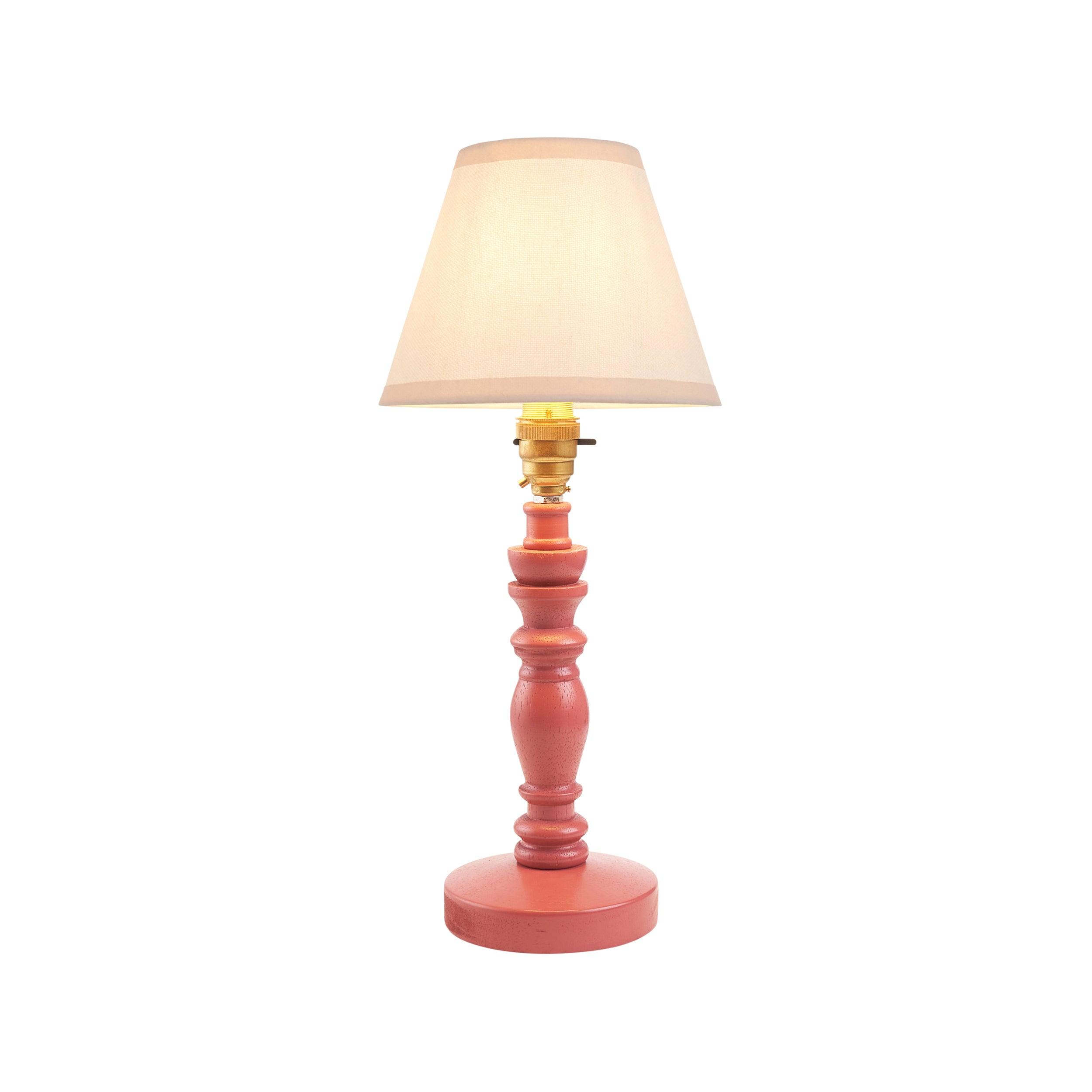 Bibury Pink Table Lamp & Ivy 16cm Vintage White Shade