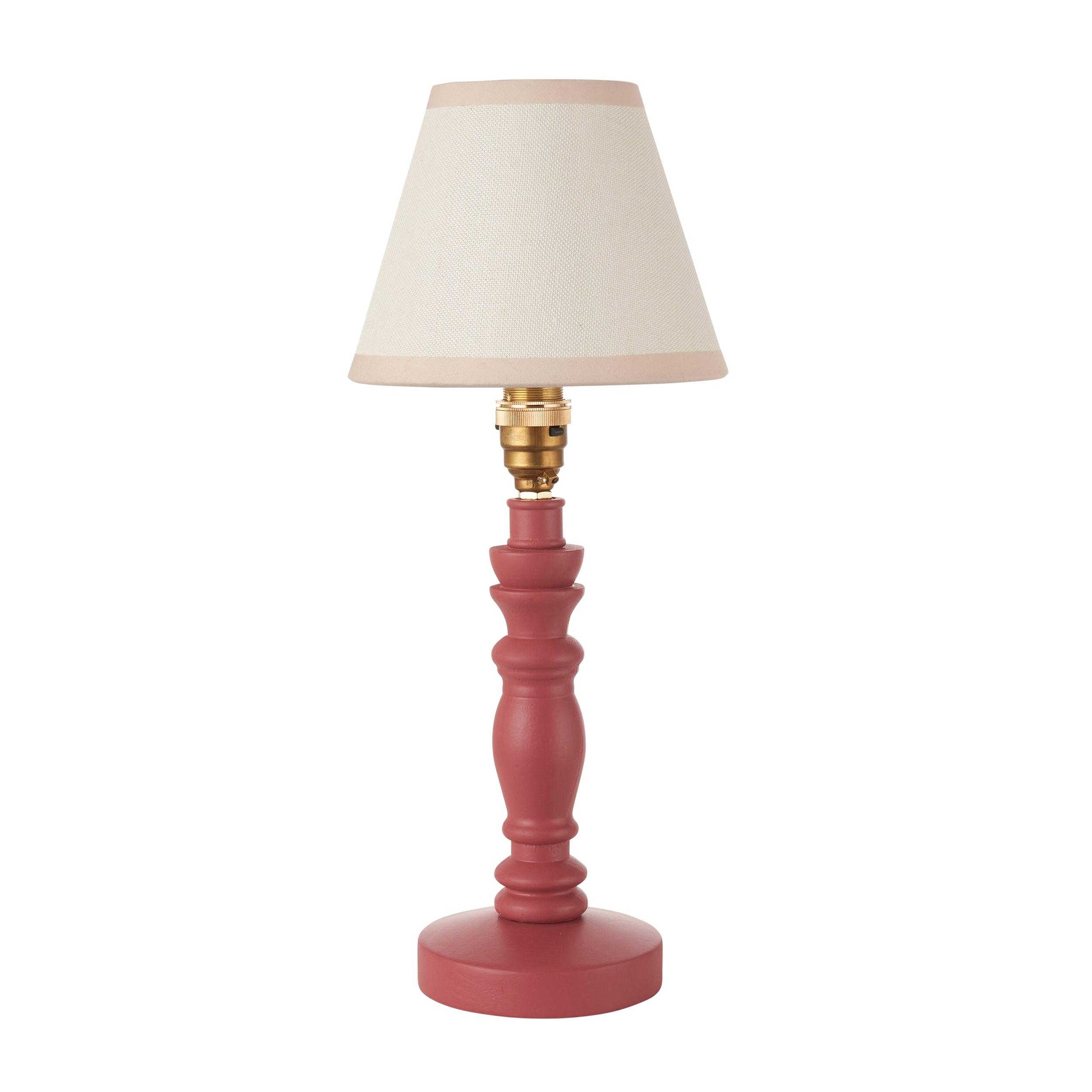 Bibury Pink Table Lamp & Ivy 16cm Vintage White Shade