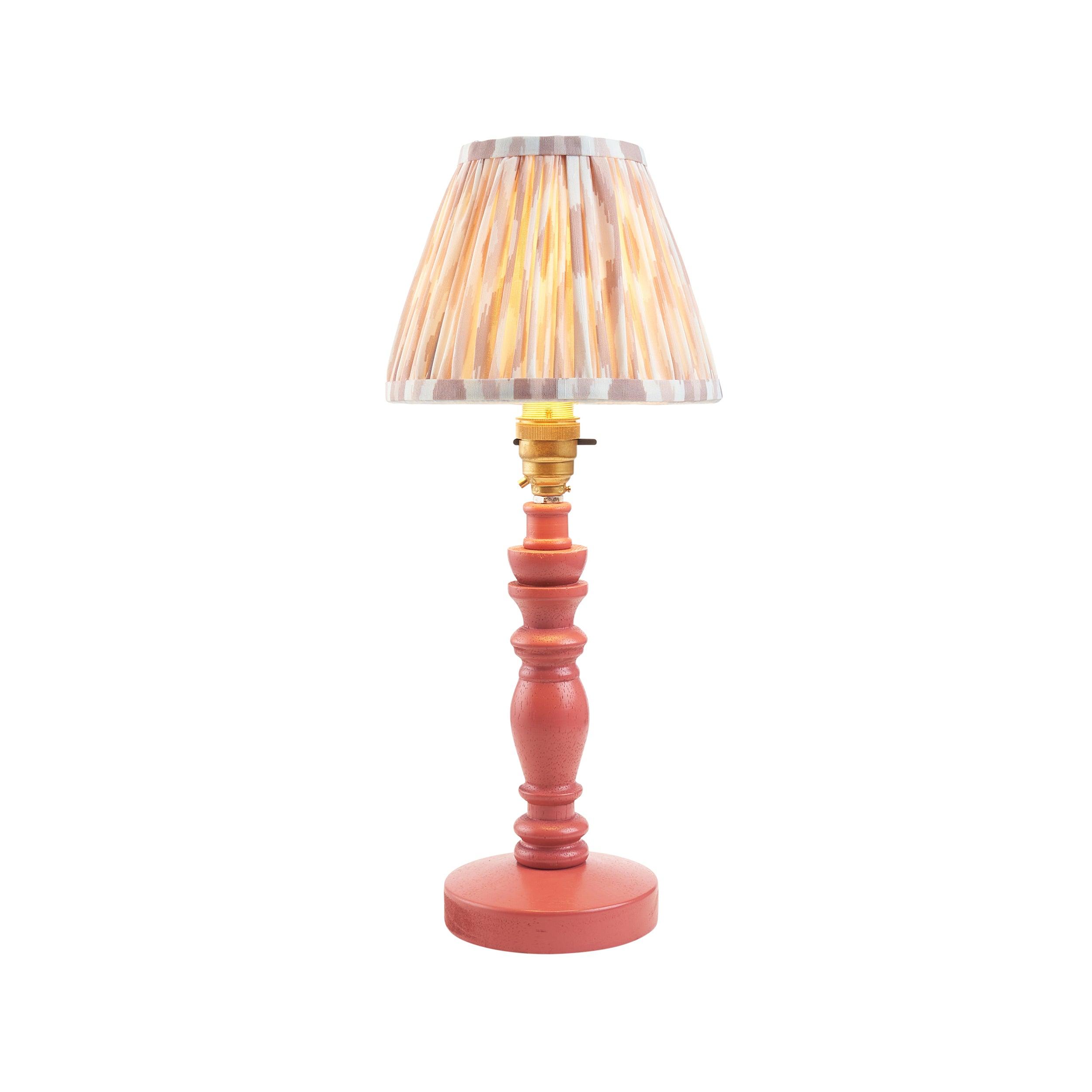 Bibury Pink Table Lamp & Ikat 16cm Neutral Shade